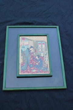 Estampe Toyohara Chikanobu Japon Xylographie 1880