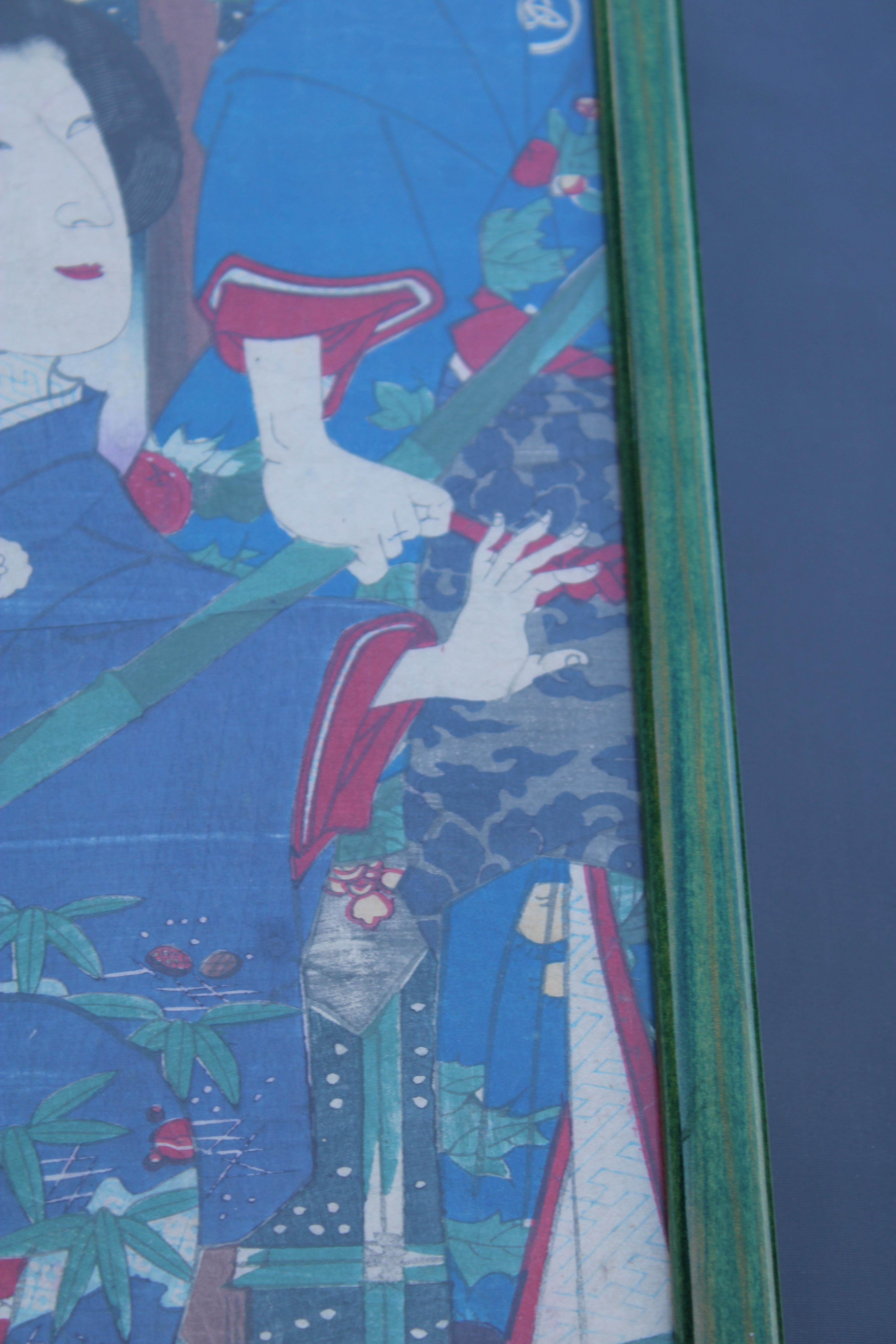 Grabado Toyohara Chikanobu Japón Xilógrafo 1880 en Bueno estado para la venta en Palermo, Sicily