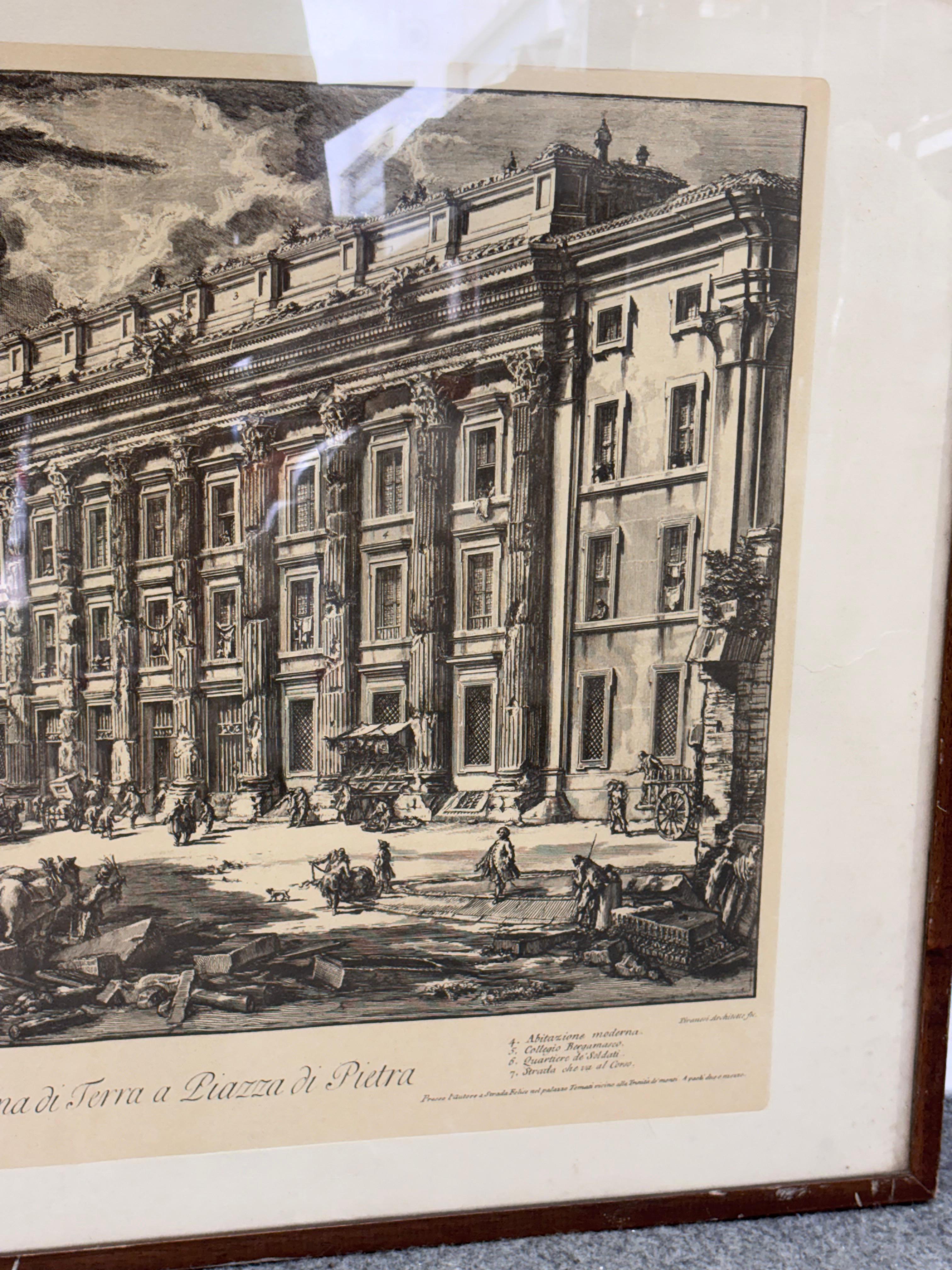 Stampa Veduta della Dogana di Terra a Piazza di Pietra Roma Anni 50 in vendita 1