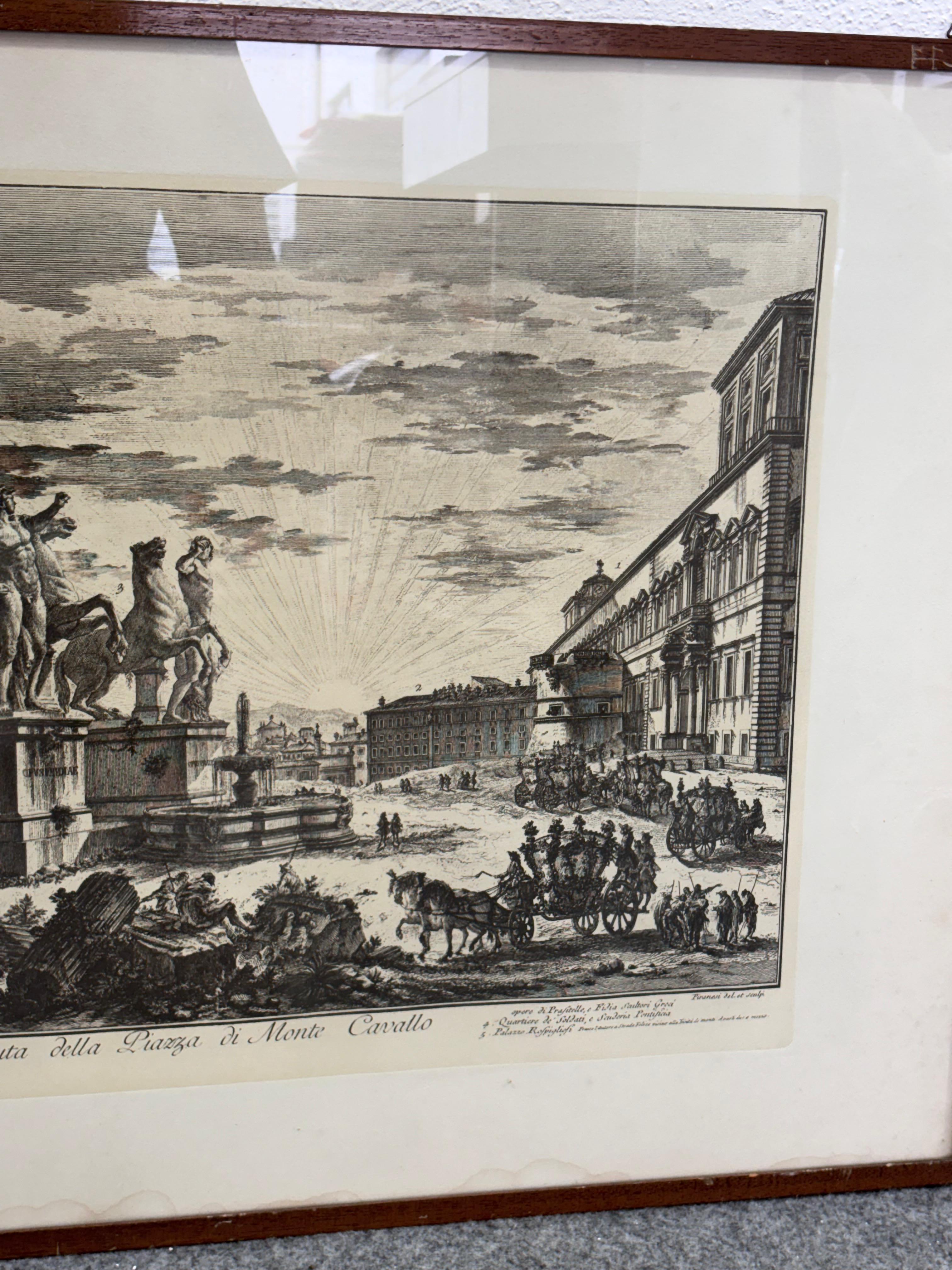 Carta Stampa Veduta della Piazza di Monte Cavallo Quirinale Roma Anni 50 in vendita