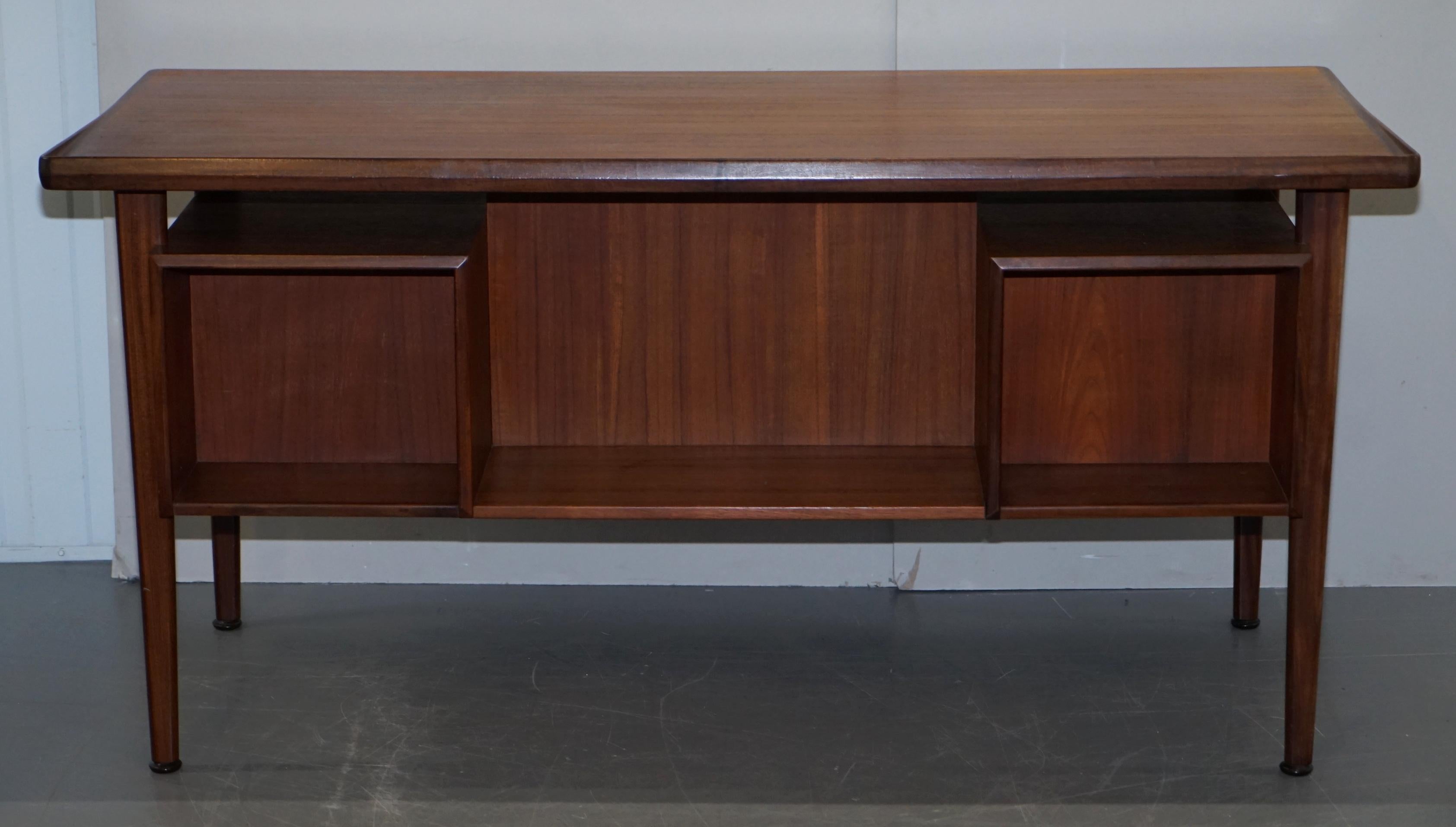 Stamped 1961 Danish Teak Peter Lovig Nielsen for Hedensted Mobelfabrik Desk For Sale 2