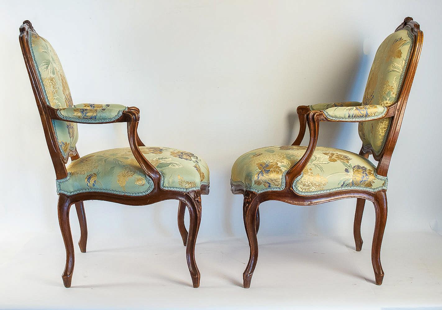Stamped by Louis Delanois Louis XV Period Pair of Large Armchairs, circa 1765 5