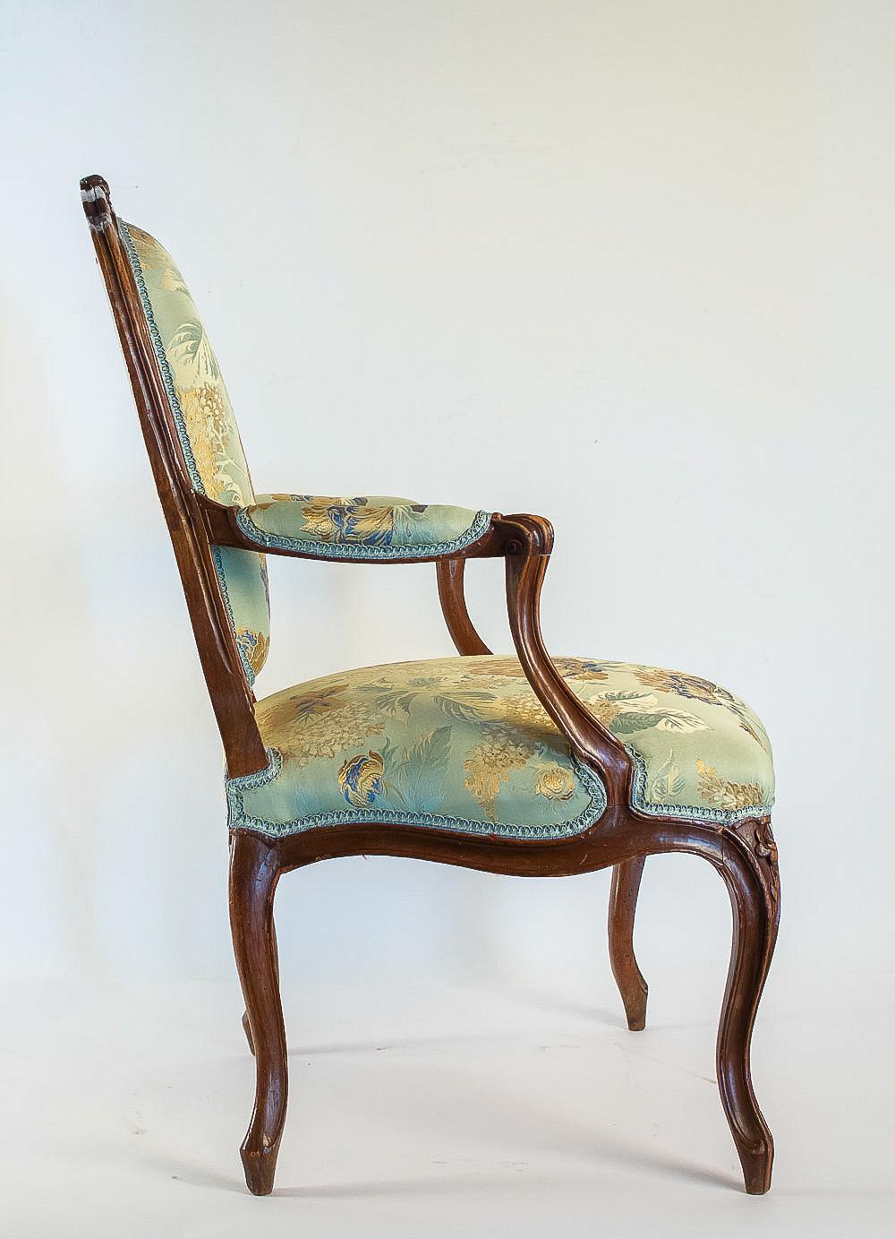 Hand-Carved Stamped by Louis Delanois Louis XV Period Pair of Large Armchairs, circa 1765