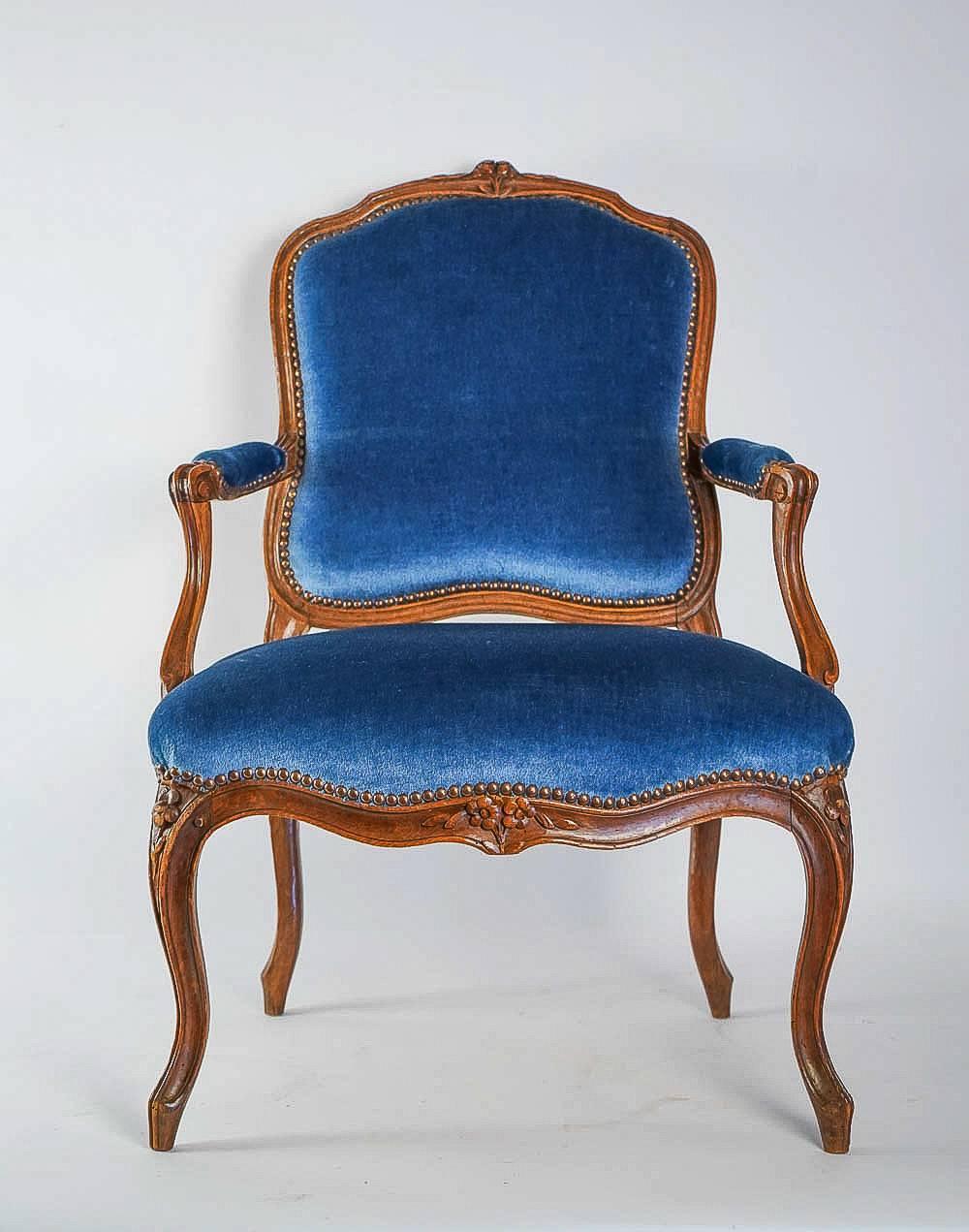 Stamped by Louis Delanois, Set of Six Louis XV Period Large Armchairs circa 1765 9