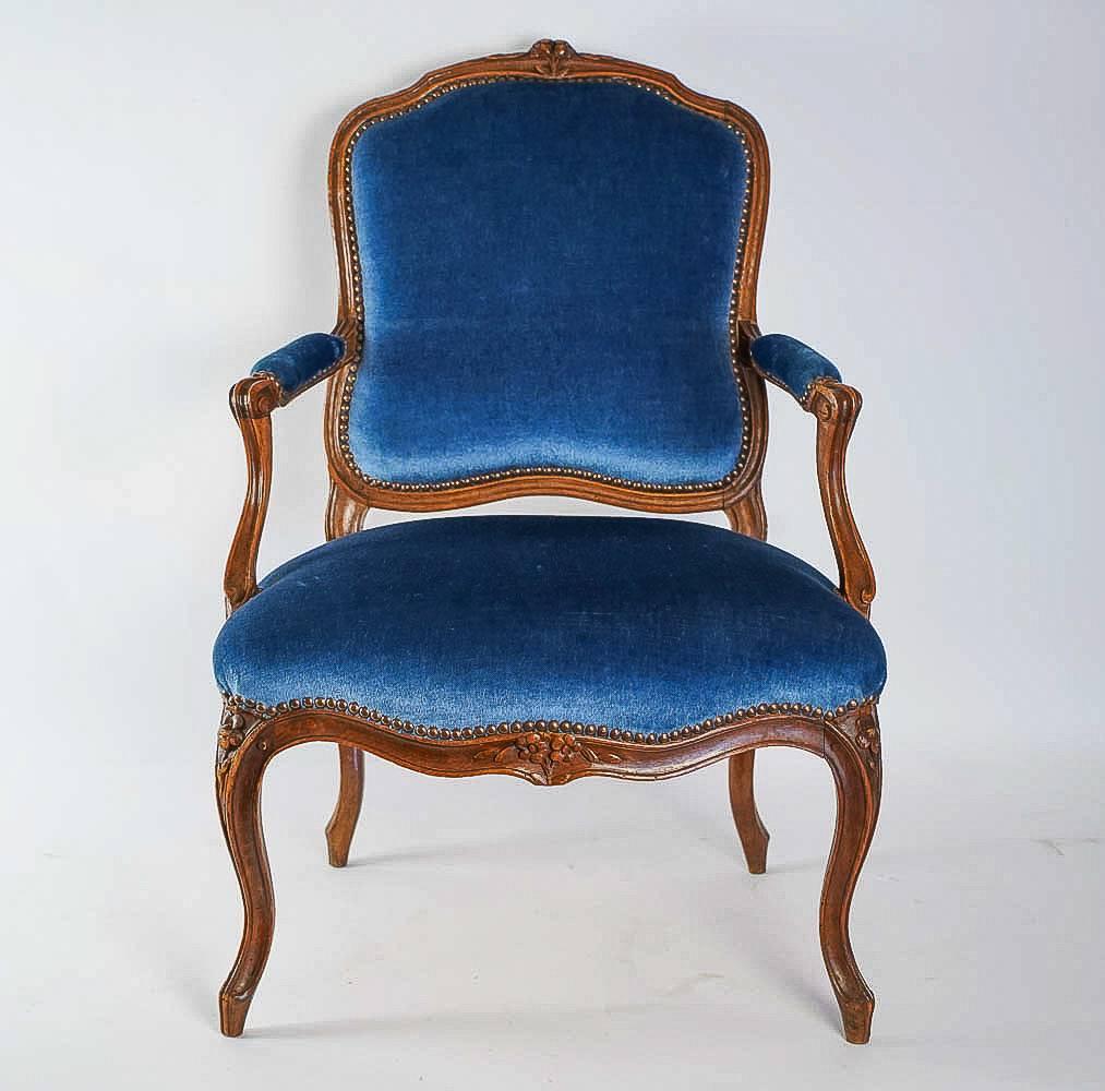 Stamped by Louis Delanois, Set of Six Louis XV Period Large Armchairs circa 1765 In Good Condition In Saint Ouen, FR