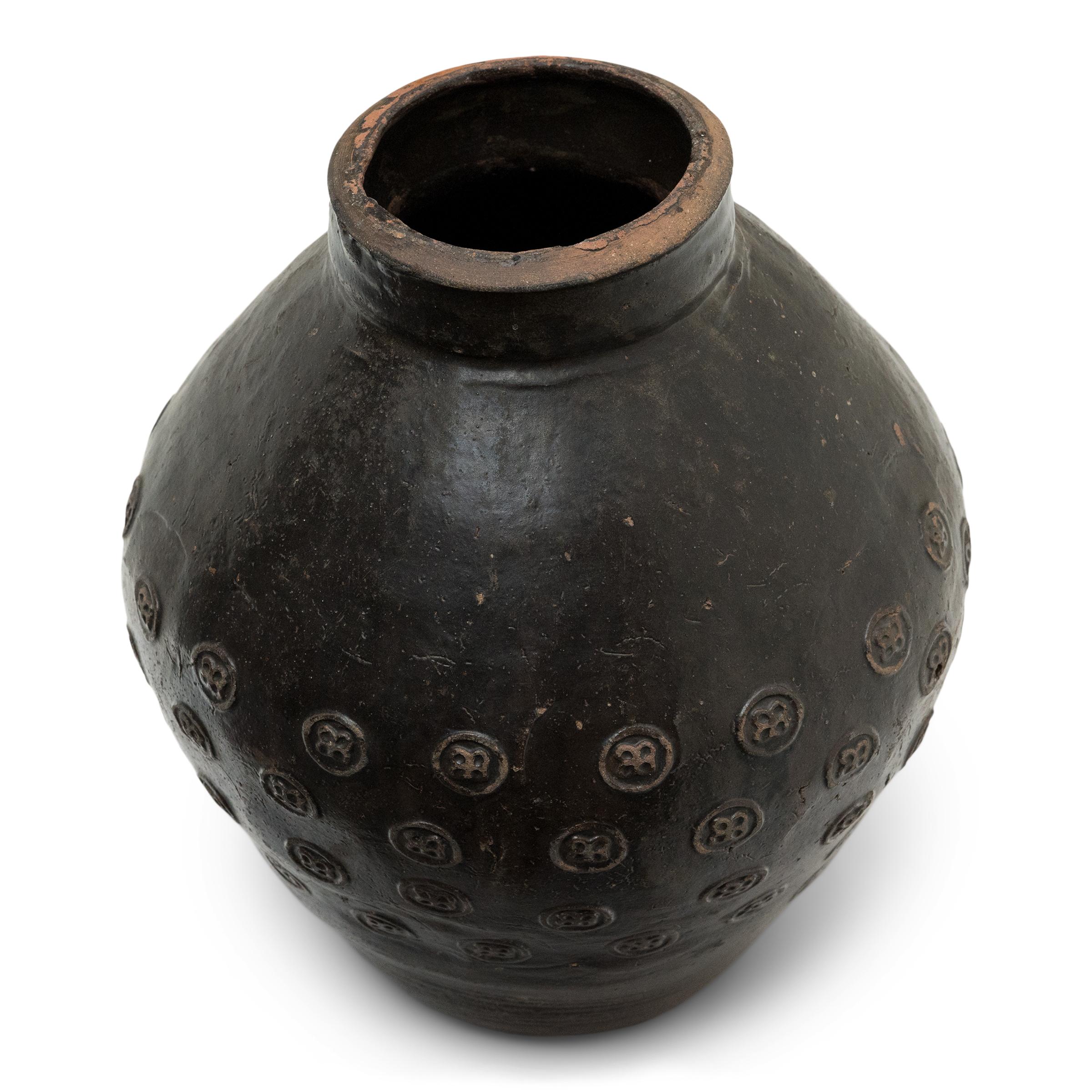Glazed Stamped Chinese Yunnan Pot, c. 1800 For Sale
