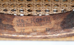 Stamped circa 1890 J&J Jacob & Josef Kohn Bentwood Bergere Armchair Part Suite