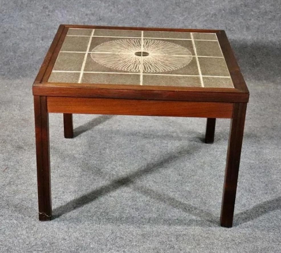 20th Century Stamped Danish End Table by Kvalitet For Sale