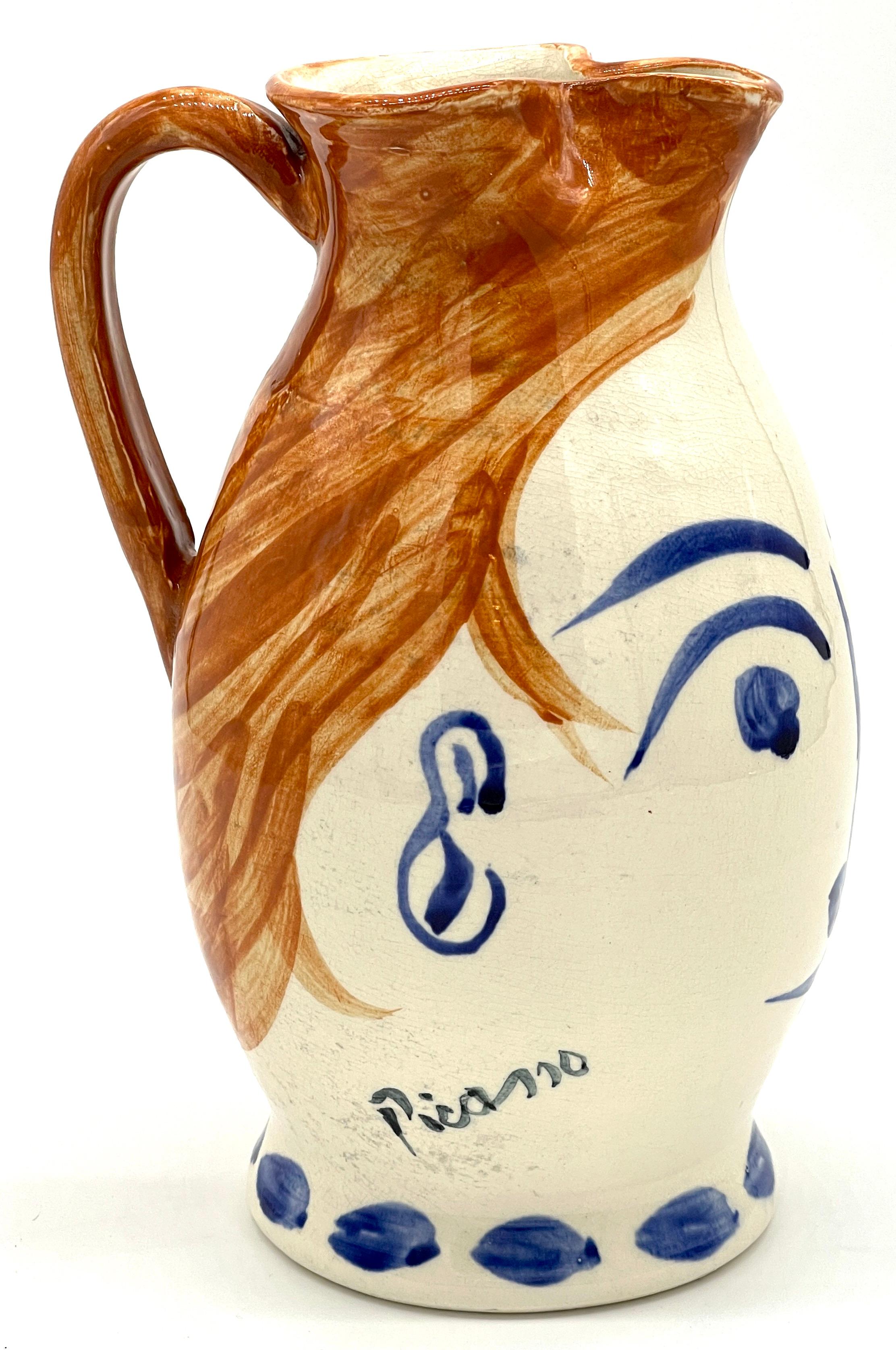 Mexicain Pichet « Chope Visage » en poterie de Padilla Picasso, estampillé en vente