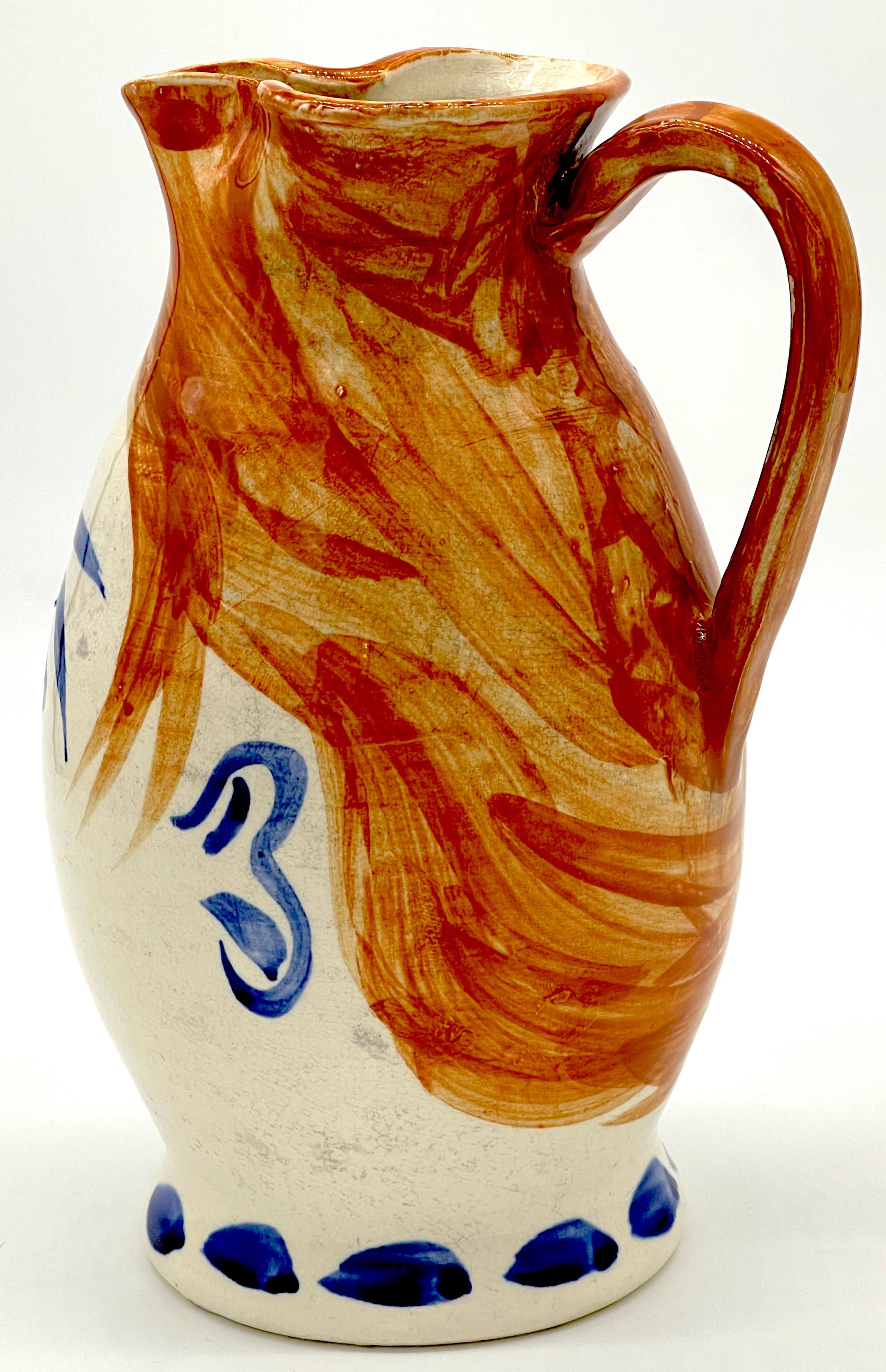 Mexican Stamped Edition Padilla Picasso Pottery 'Chope Visage' Pitcher For Sale