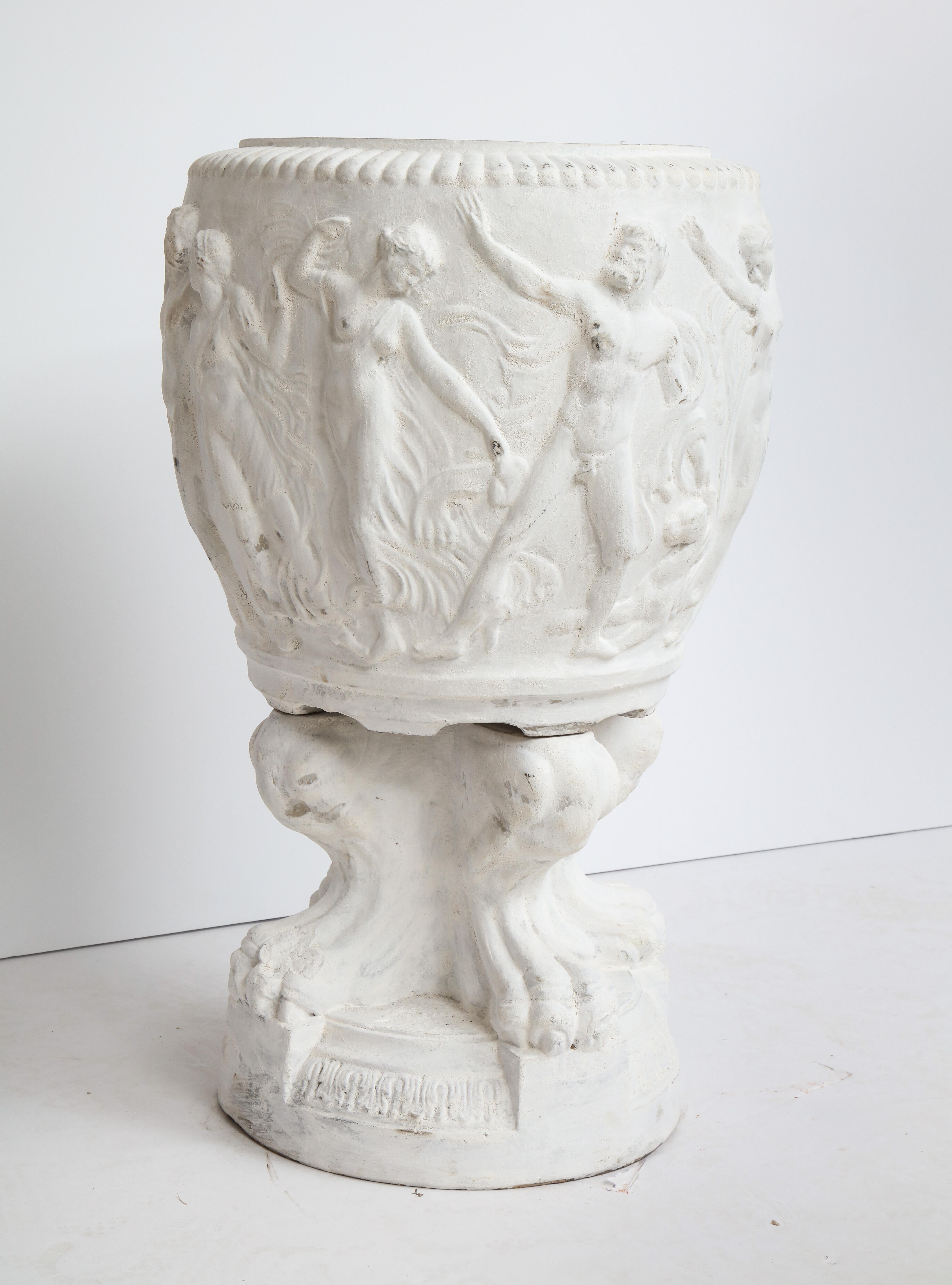 Stamped Galloway Terracotta Garden Urn In Good Condition In Stamford, CT