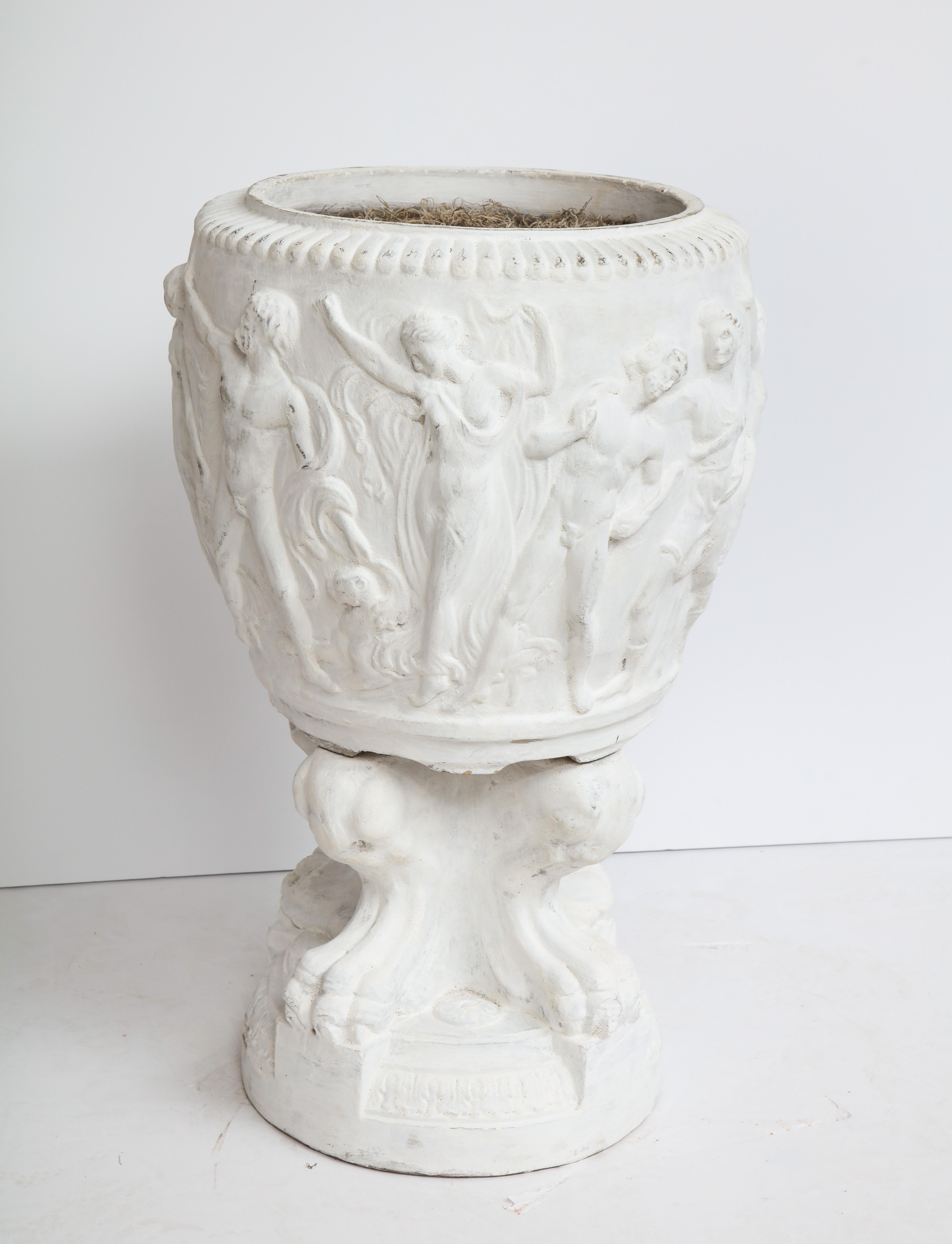 Stamped Galloway Terracotta Garden Urn In Good Condition For Sale In Mt. Kisco, NY