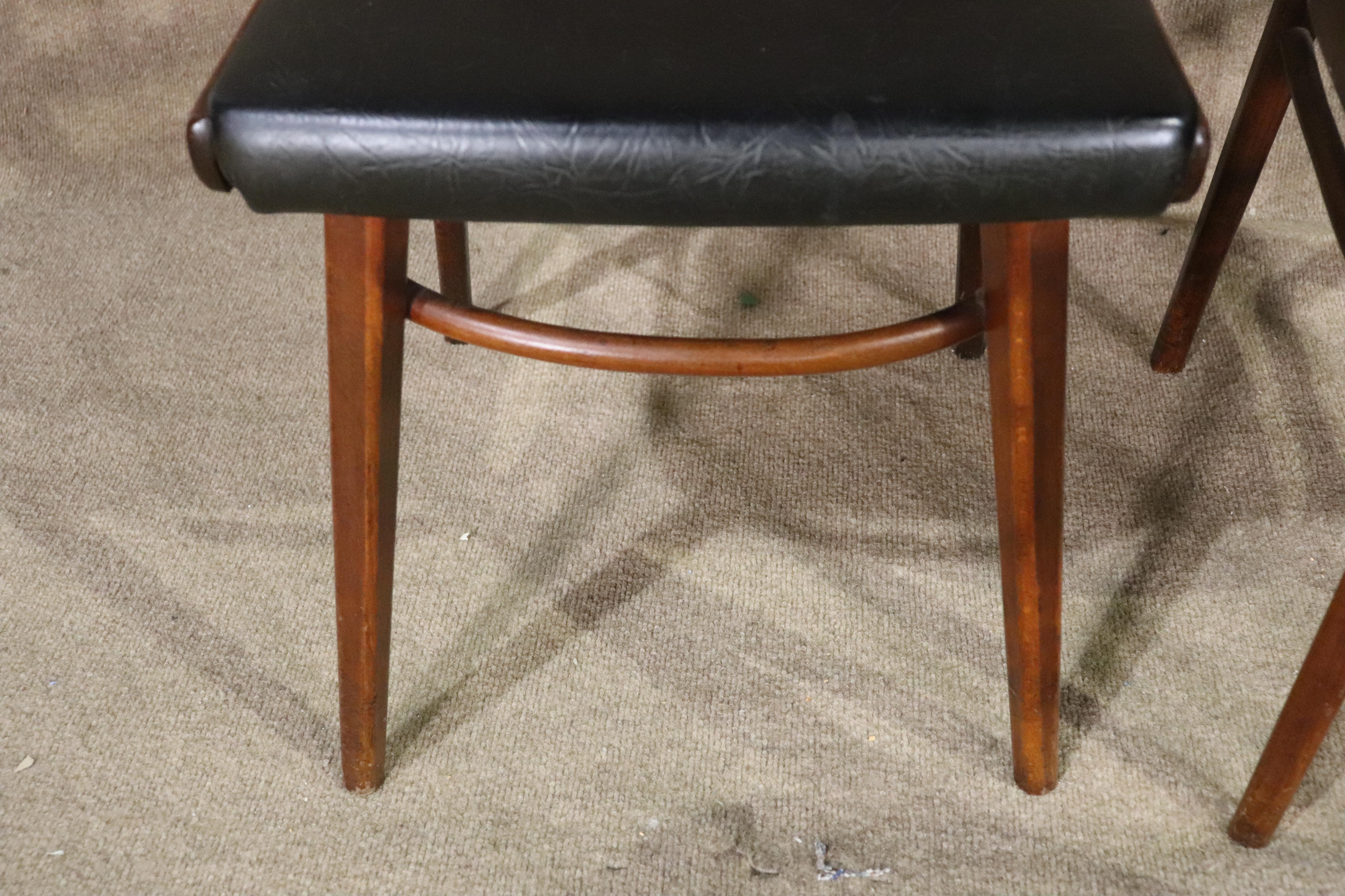 Stamped Mid-Century Dining Chairs In Good Condition For Sale In Brooklyn, NY
