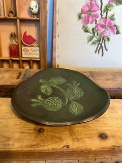 Stamped mid Century Modern style floral studio Pottery.