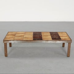 Stamped Roger Capron Garrigue Coffee Table with Polychromatic Tiles c. 1960's