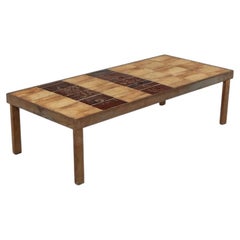 Stamped Roger Capron Garrigue Coffee Table with Polychromatic Tiles c. 1960's