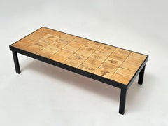Stamped Stoneware Low Table by Roger Capron, Vallauris c. 1970