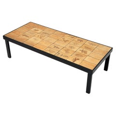 Stamped Stoneware Low Table by Roger Capron, Vallauris c. 1970