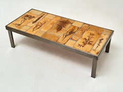 Stamped Stoneware Low Table, Roger Capron, Vallauris c. 1970