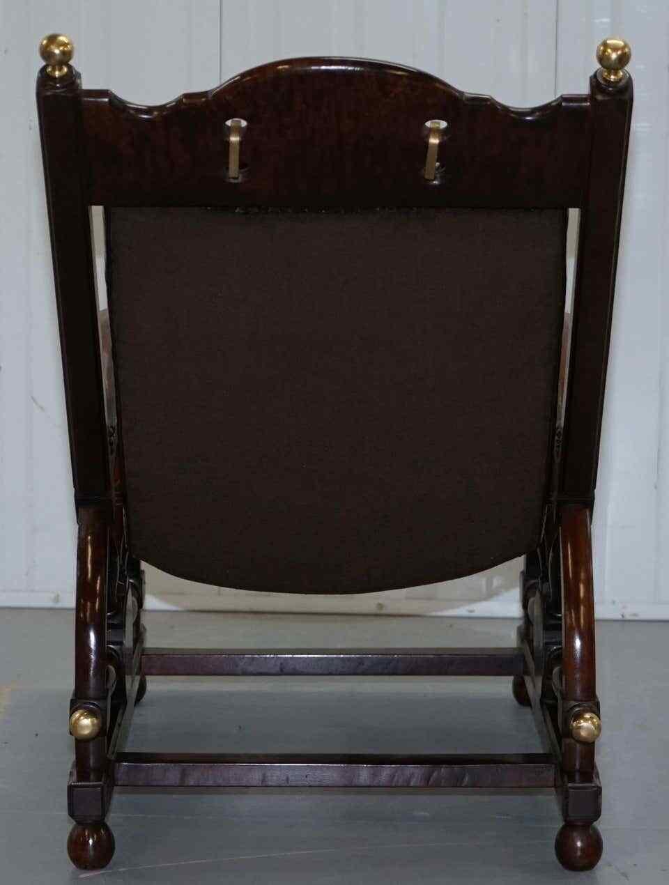 Stamped The Clermont Baltimore 1801 Chesterfield Brown Leather Library Armchair 3