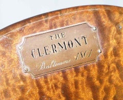 Stamped The Clermont Baltimore 1801 Chesterfield Brown Leather Library Armchair