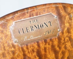 Stamped the Clermont Baltimore 1801 Chesterfield Buttoned Brown Leather Armchair