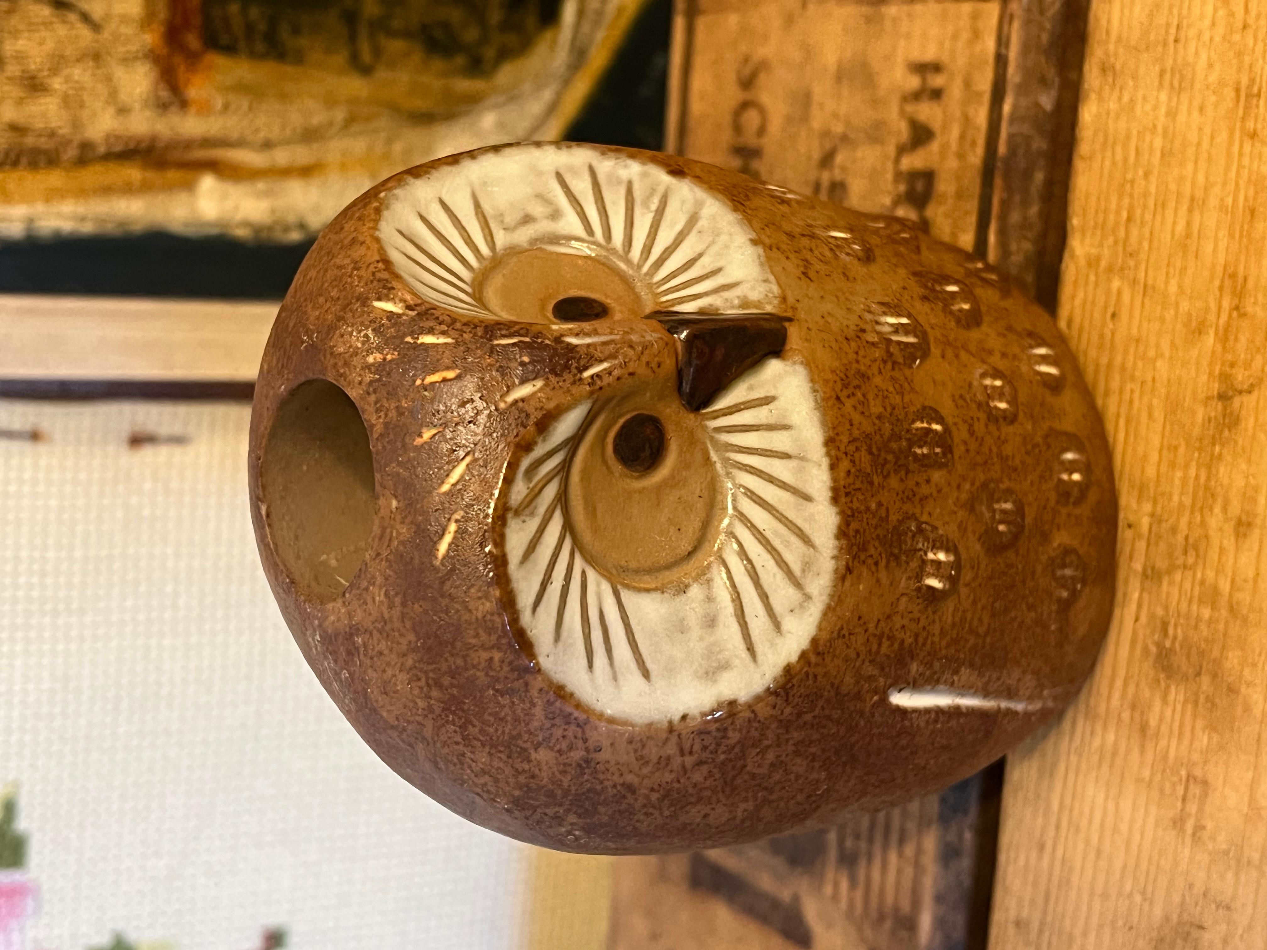 Gestempelte Vintage Mid-Century Modern Eule-Skulptur und dekorativer Kerzenhalter, Vintage im Zustand „Gut“ in Seattle, WA
