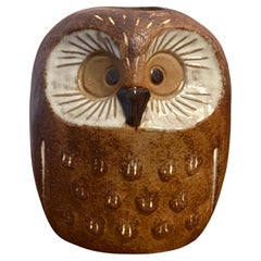Sculpture de hibou moderne du milieu du siècle dernier estampillée et bougeoir décoratif