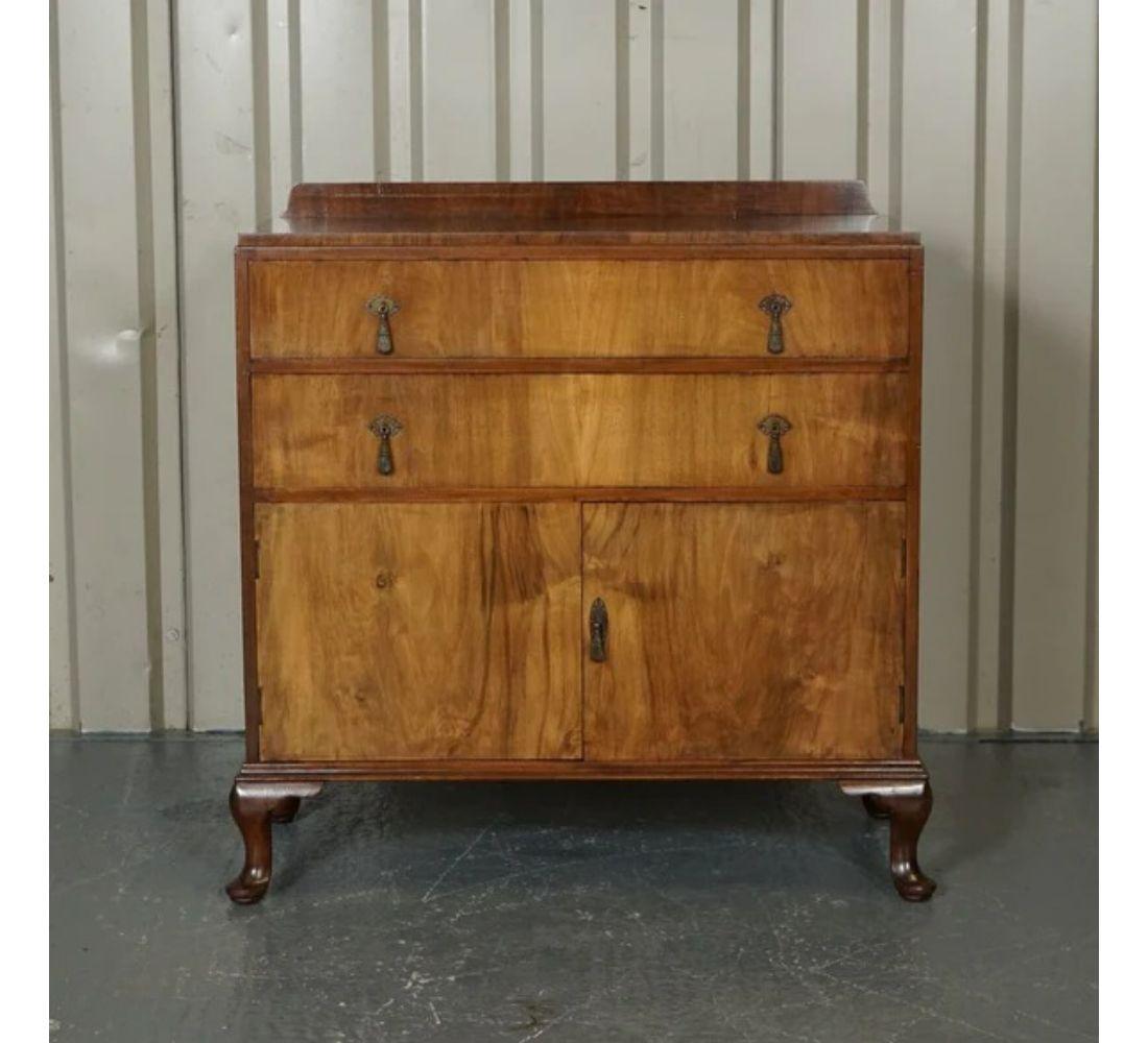 Hand-Crafted Stamped Waring & Gillow Ltd Walnut Chest of Drawers Sideboard, circa 1930s For Sale