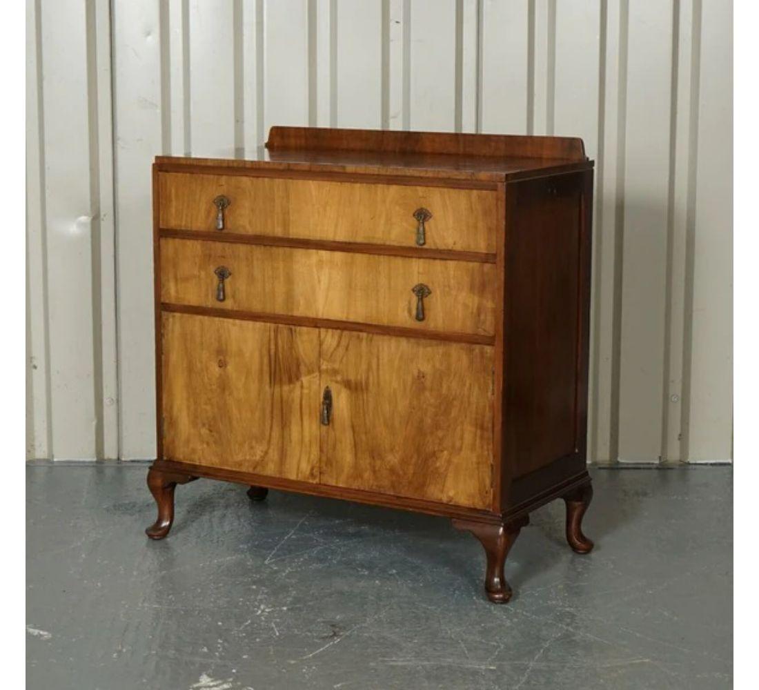 Stamped Waring & Gillow Ltd Walnut Chest of Drawers Sideboard, circa 1930s  In Good Condition For Sale In Pulborough, GB