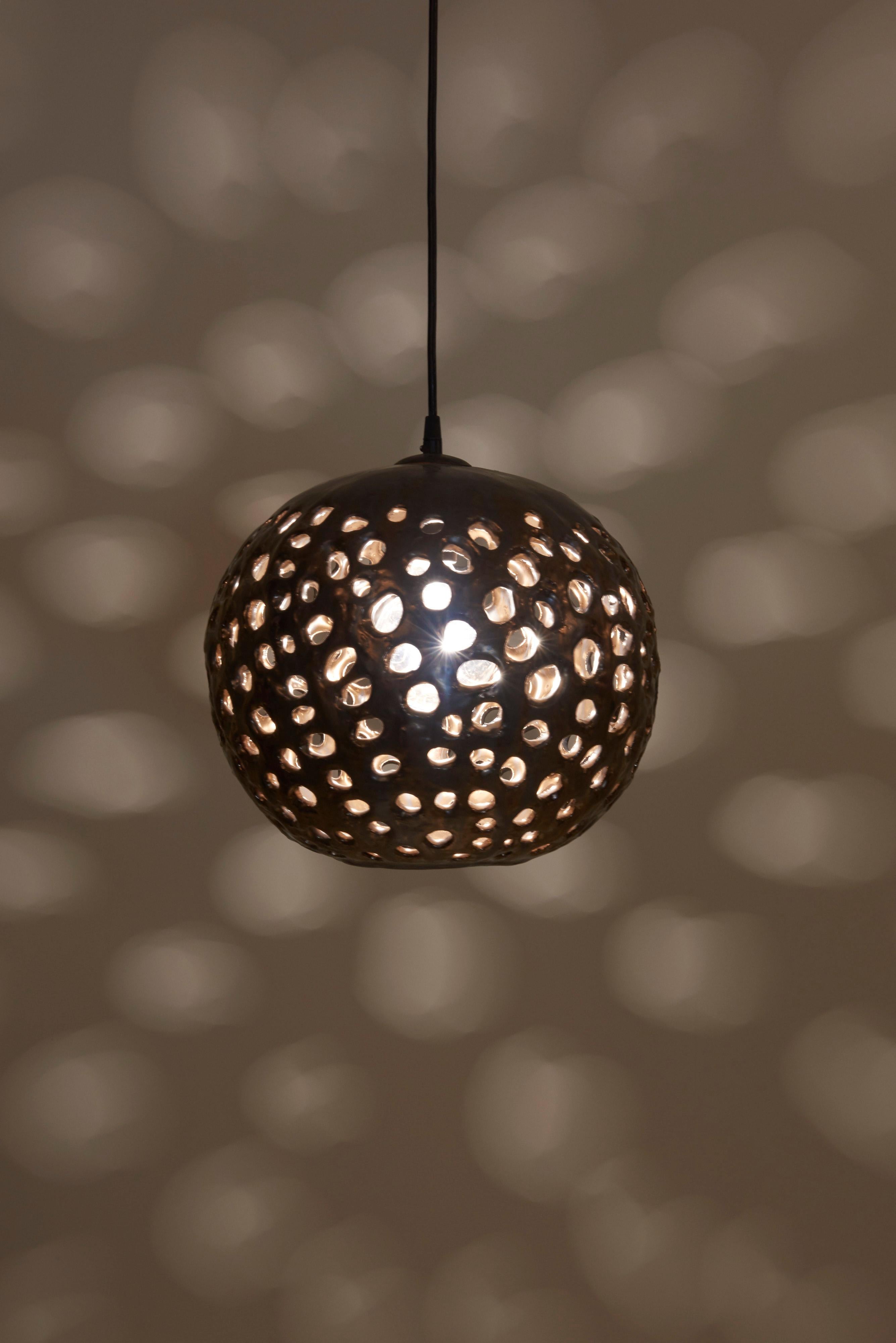 Stan Bitters Ball Lamp in Spray Metal, USA, 2017 In Excellent Condition For Sale In Berlin, DE