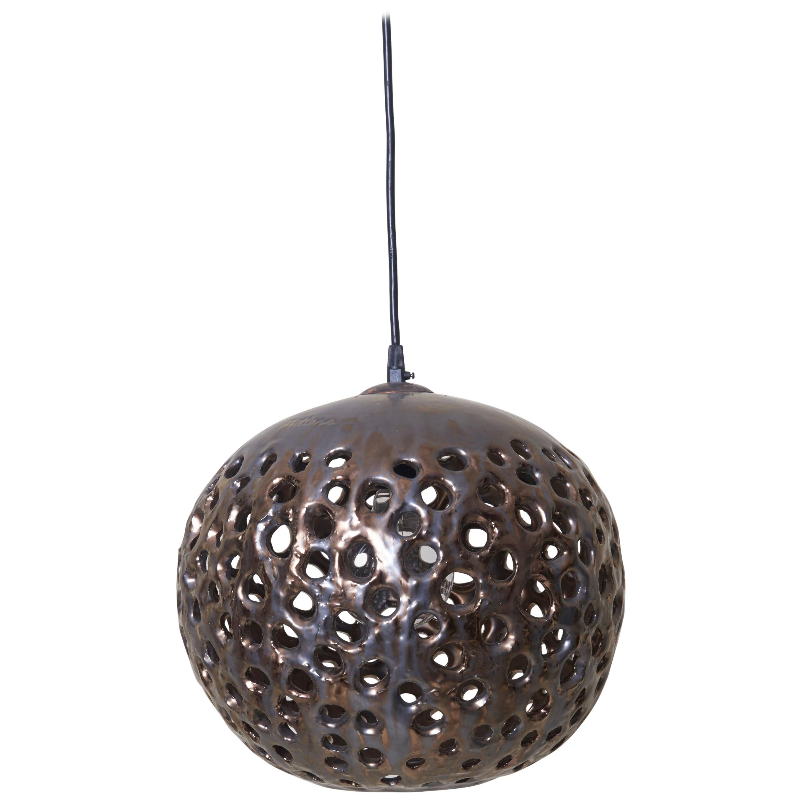 Stan Bitters Ball Lamp in Spray Metal, USA, 2017 For Sale