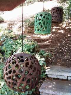 Stan Bitters Ceramic Lanterns Bronze Glaze Cylinder Shape 2 Sizes