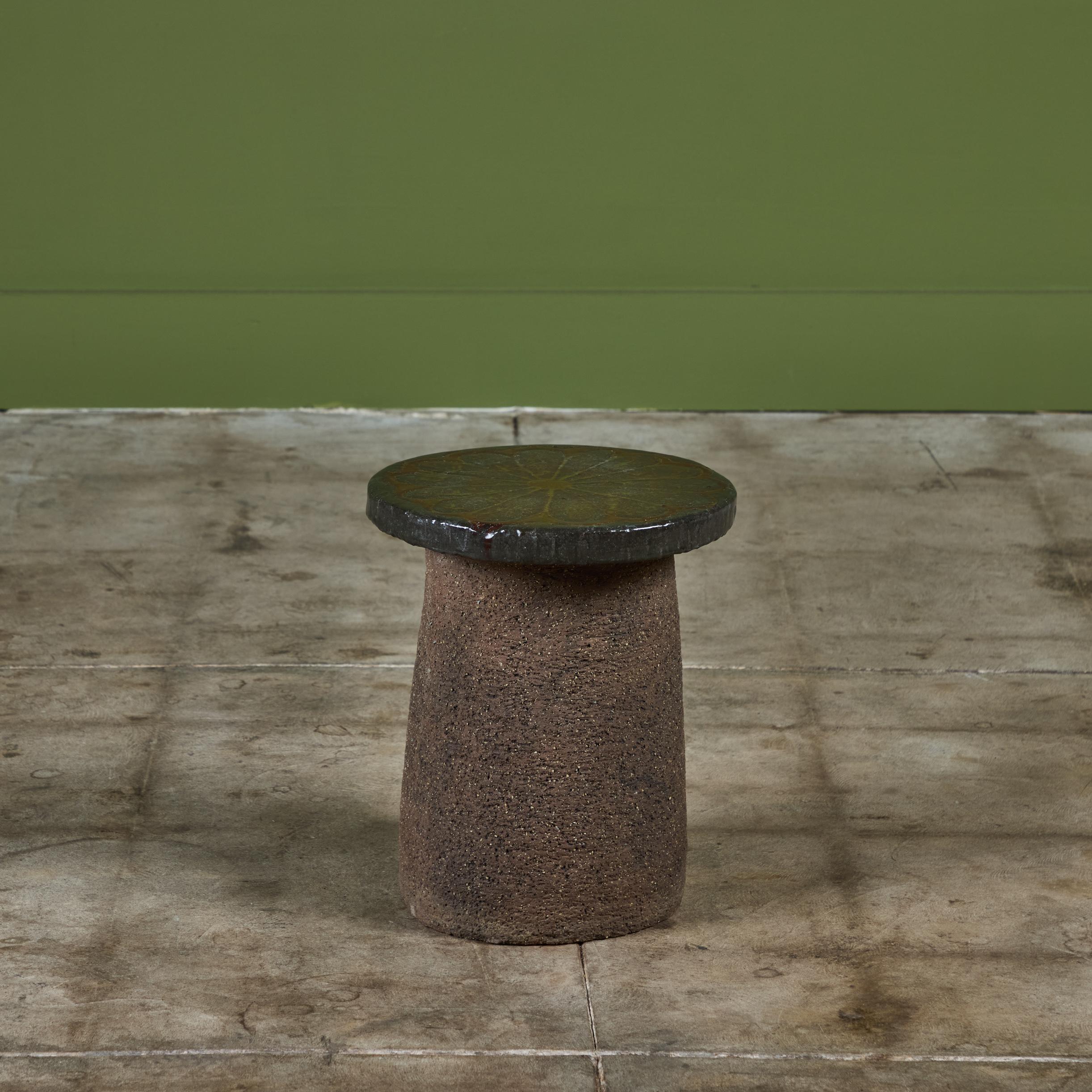 20th Century Stan Bitters Ceramic Mushroom Stool or Side Table