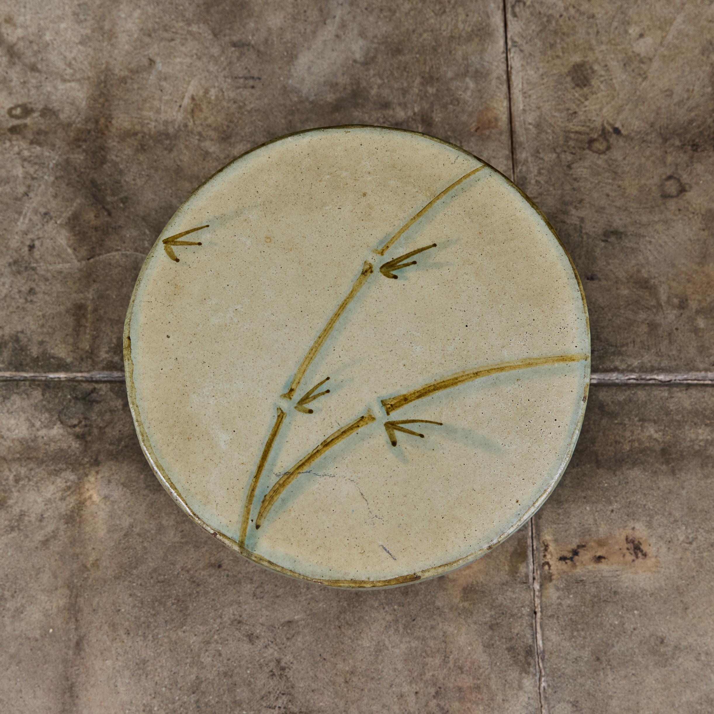 Mid-Century moderno Sgabello o tavolino a fungo in ceramica di Stan Bitters con smalto Adolf Odorfer in vendita