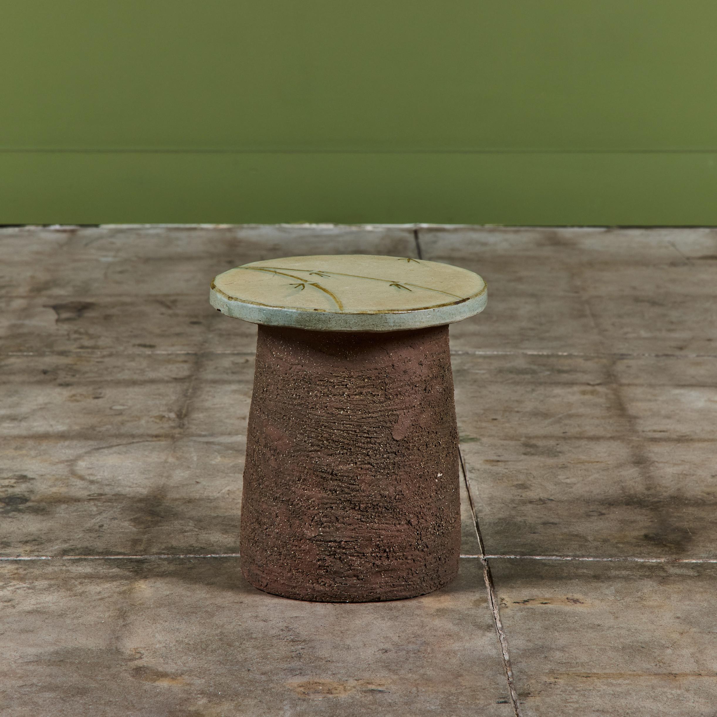 Sgabello o tavolino a fungo in ceramica di Stan Bitters con smalto Adolf Odorfer In condizioni buone in vendita a Los Angeles, CA