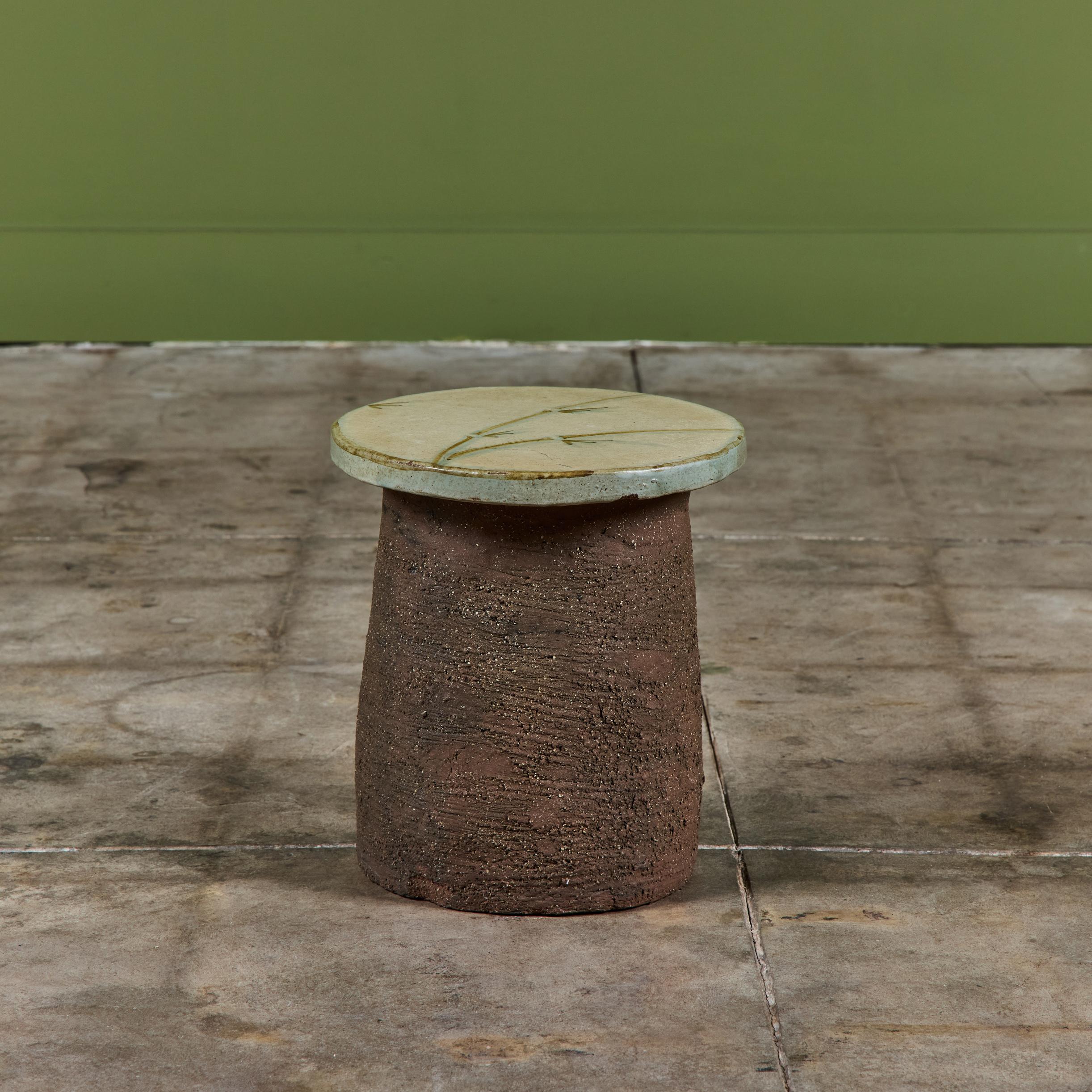 XX secolo Sgabello o tavolino a fungo in ceramica di Stan Bitters con smalto Adolf Odorfer in vendita