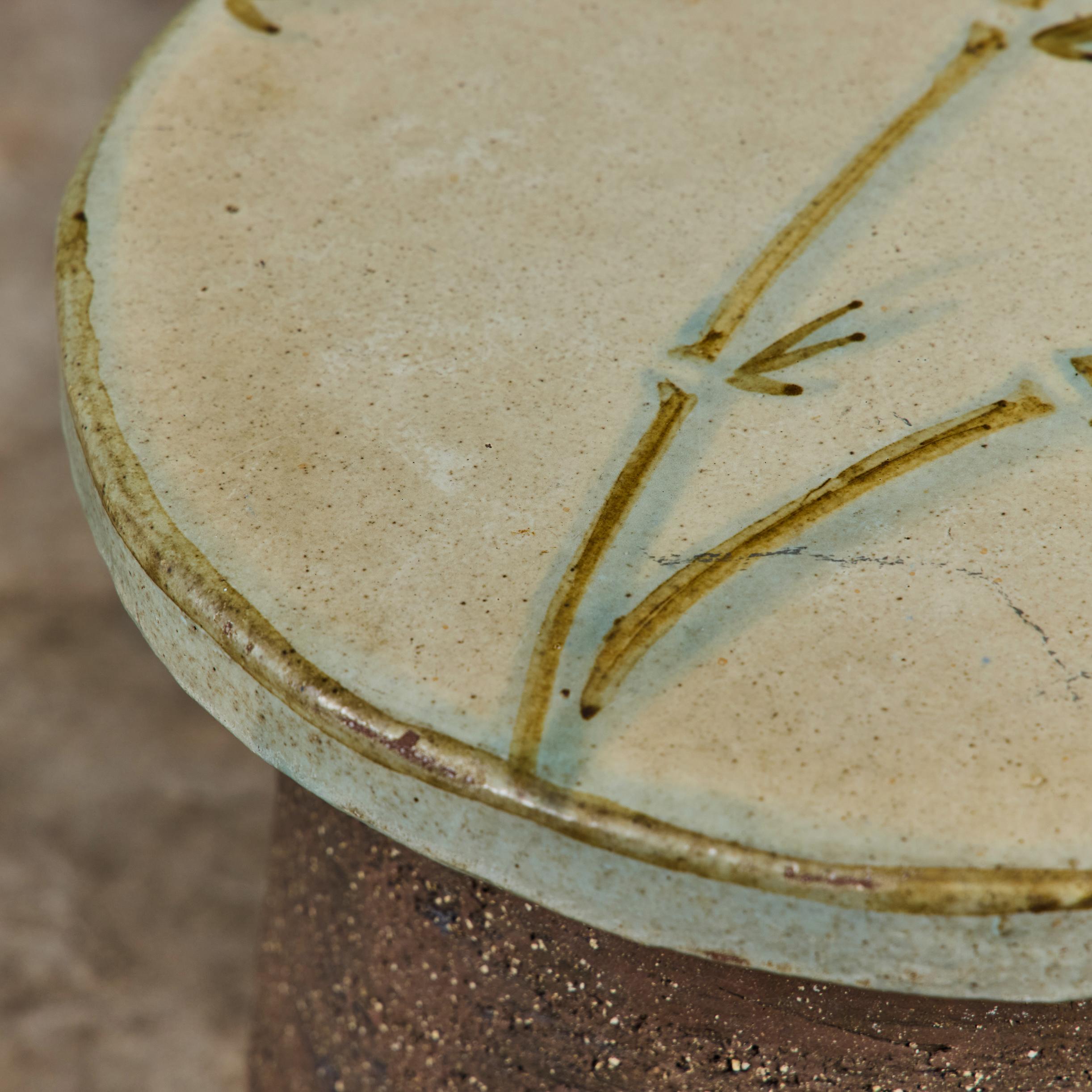 Sgabello o tavolino a fungo in ceramica di Stan Bitters con smalto Adolf Odorfer in vendita 1
