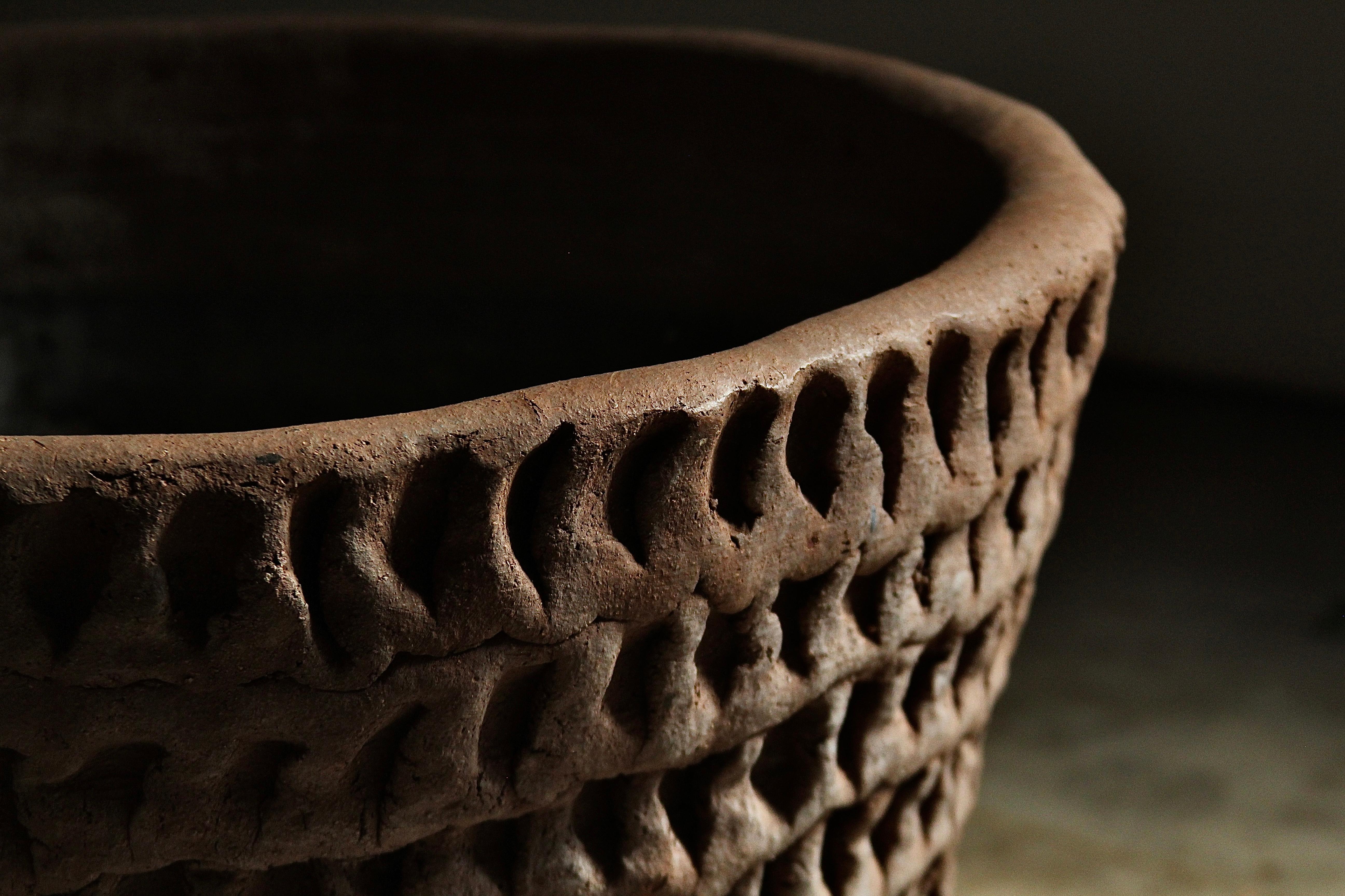 American Stan Bitters Early and Large Stoneware Thumb Pot, 1970
