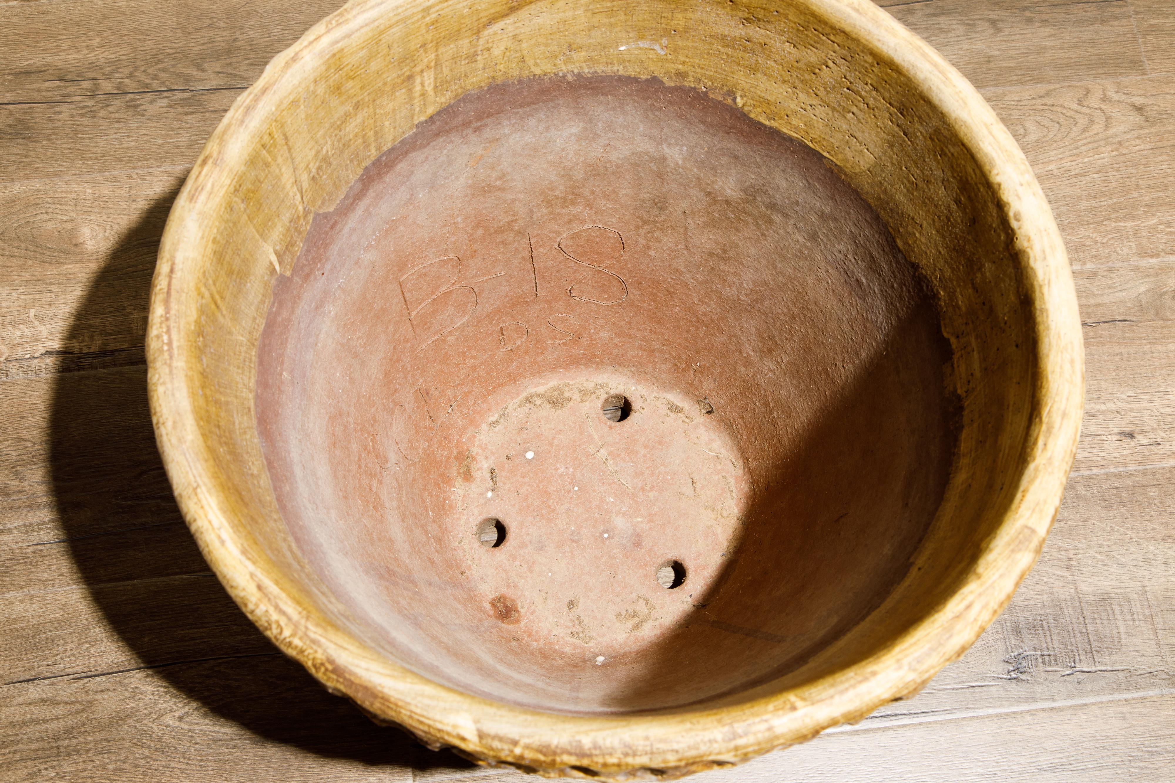 Stan Bitters Large Glazed Ceramic Clay 'Thumb Pot' Planter, Signed, c. 1970 4