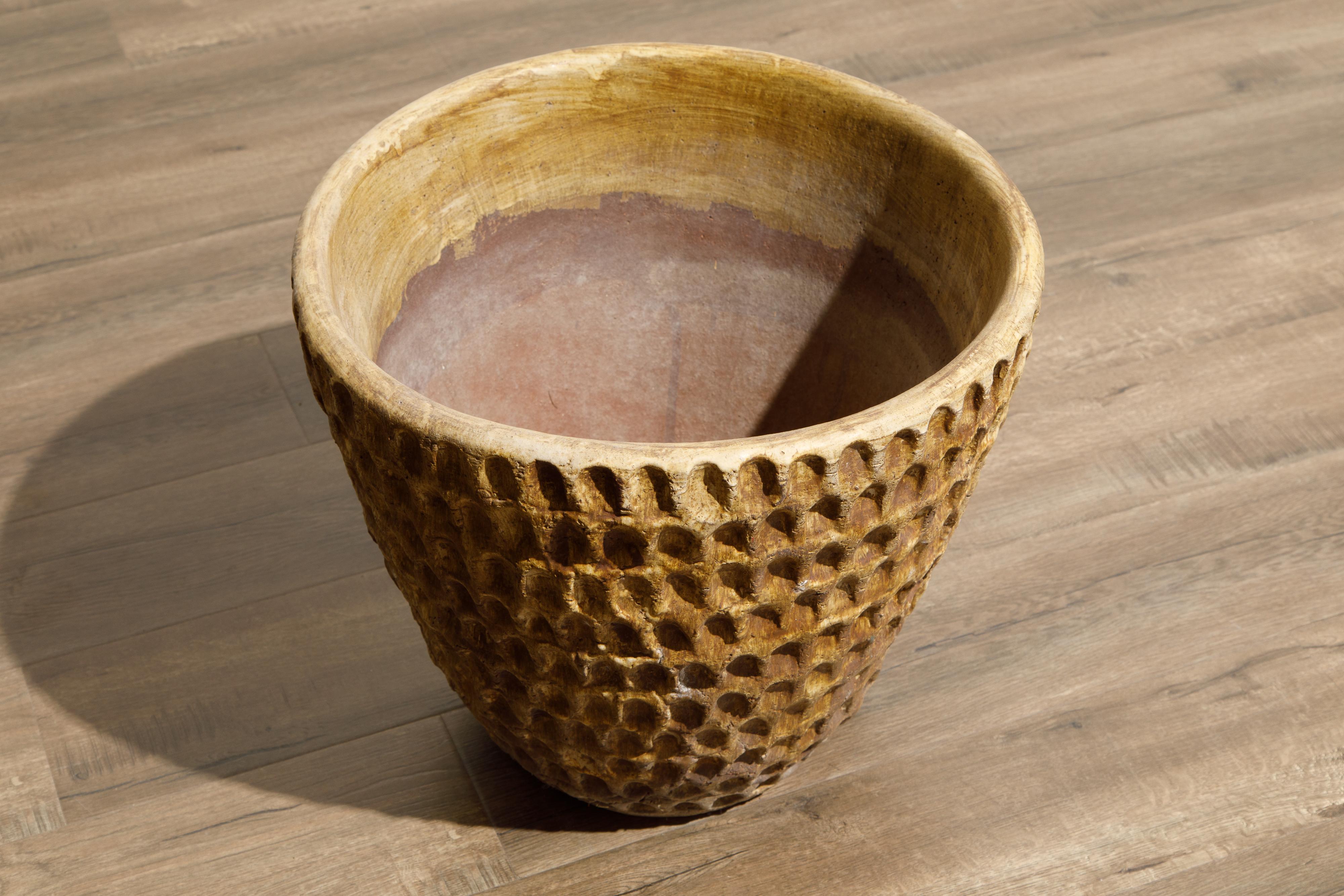 Stan Bitters Large Glazed Ceramic Clay 'Thumb Pot' Planter, Signed, c. 1970 6
