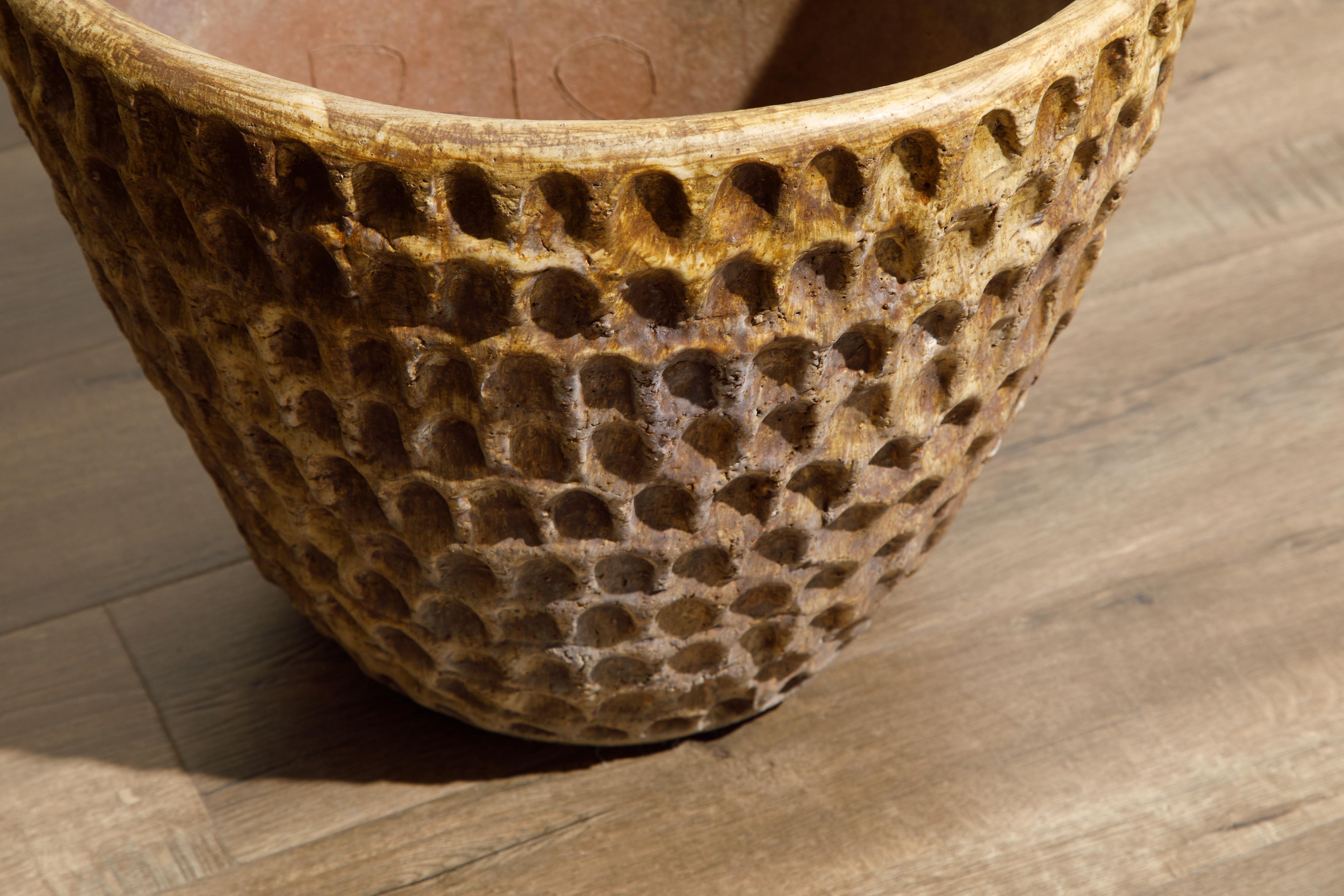 Stan Bitters Large Glazed Ceramic Clay 'Thumb Pot' Planter, Signed, c. 1970 10
