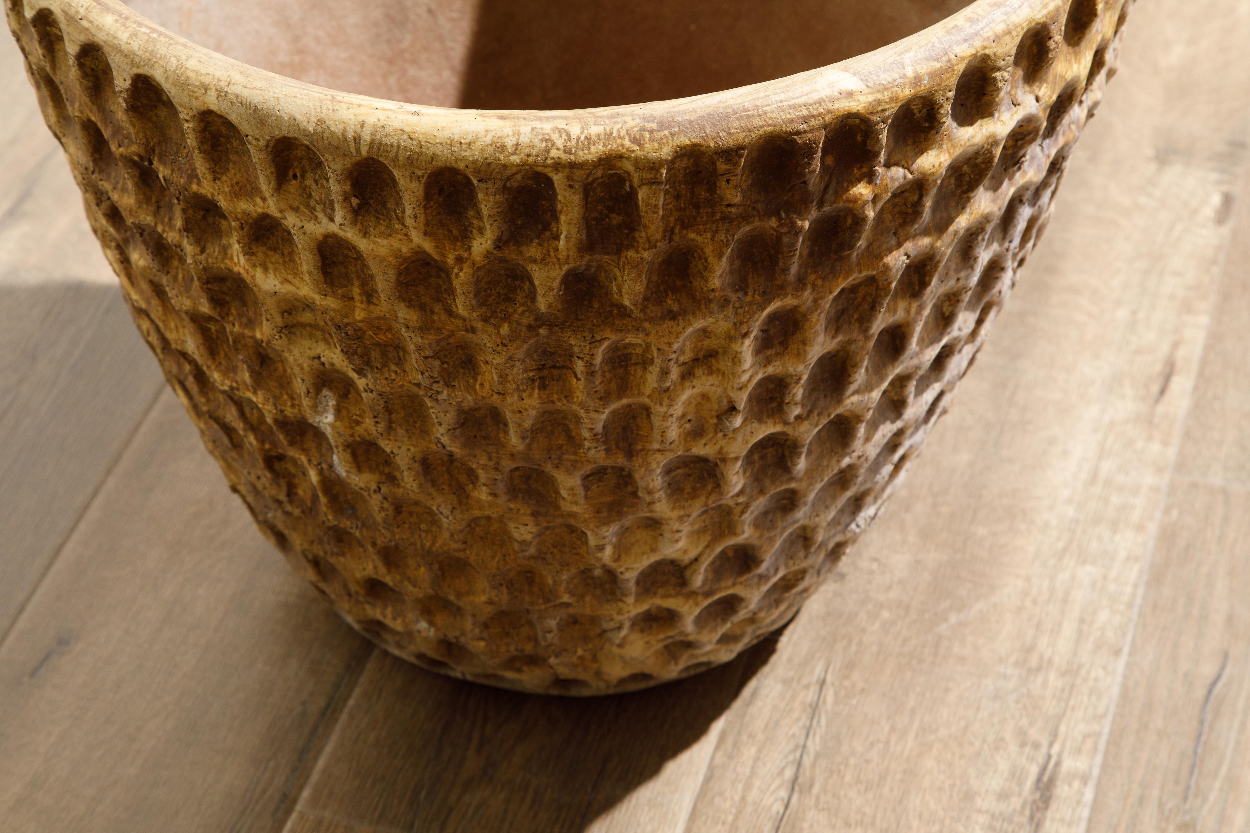 Stan Bitters Large Glazed Ceramic Clay 'Thumb Pot' Planter, Signed, c. 1970 11