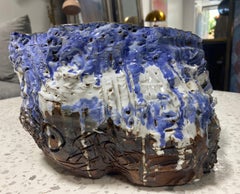 Stan Bitters Signed Large Mid-Century Modern California Pottery Sculpture Bowl