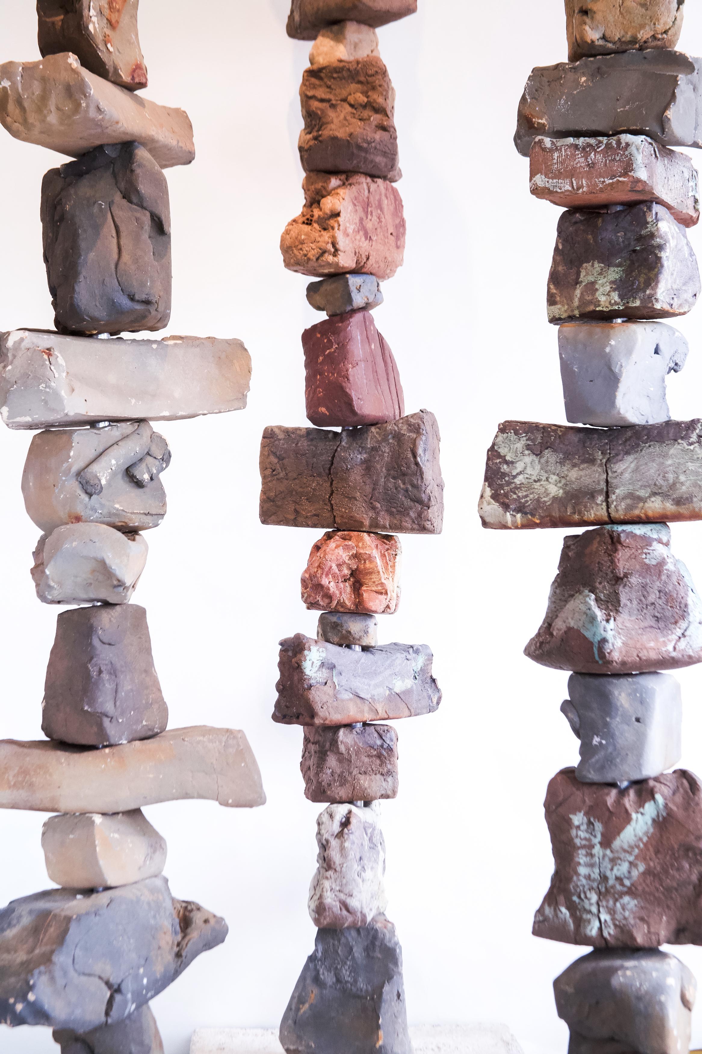 Vintage earthenware sculptures by renowned California modern potter Stan Bitters, based in Bakersfield, CA.
Bitters is most noted for his work in the 1960s pottery movement.
His influence has spanned decorative arts and mid- century modern
