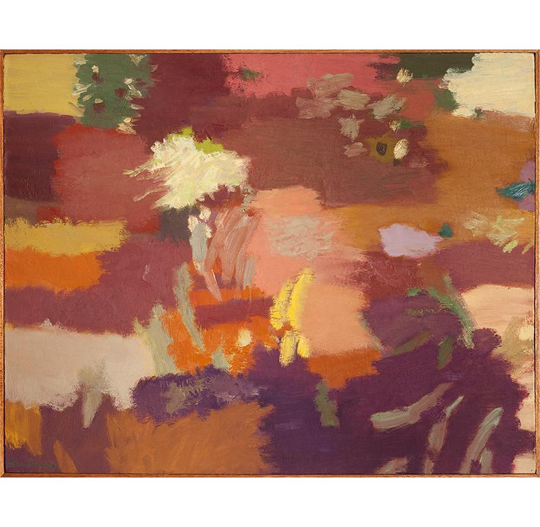 Sedona Violett 111  a large abstract painting in desert colors 