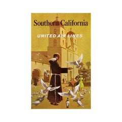 Circa 1950 United Air Lines poster Stan Galli – Southern California