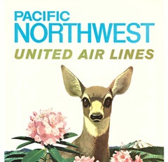 Original Stan Galli "Pacific Northwest" United Air Lines Vintage Poster