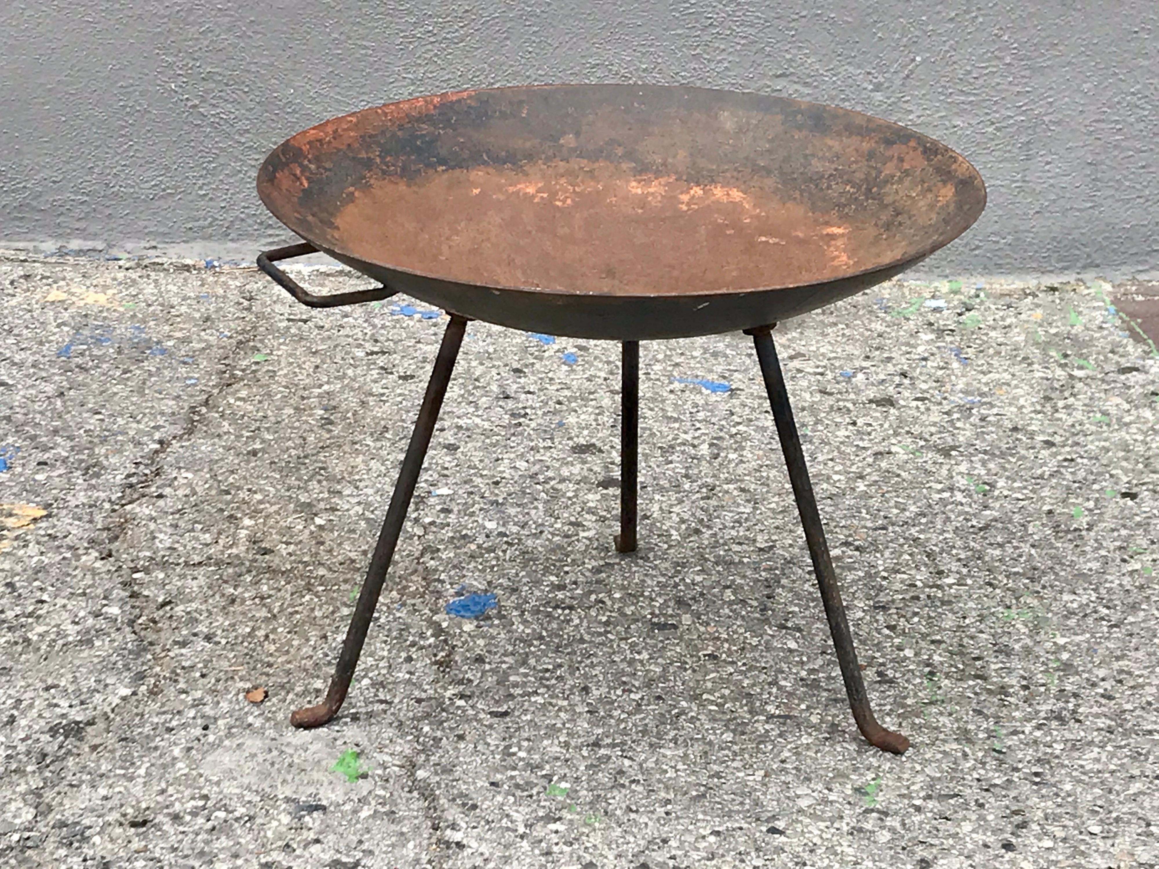 Cast Stan Hawk Iron Fire Pit or Catch-All, 1950's