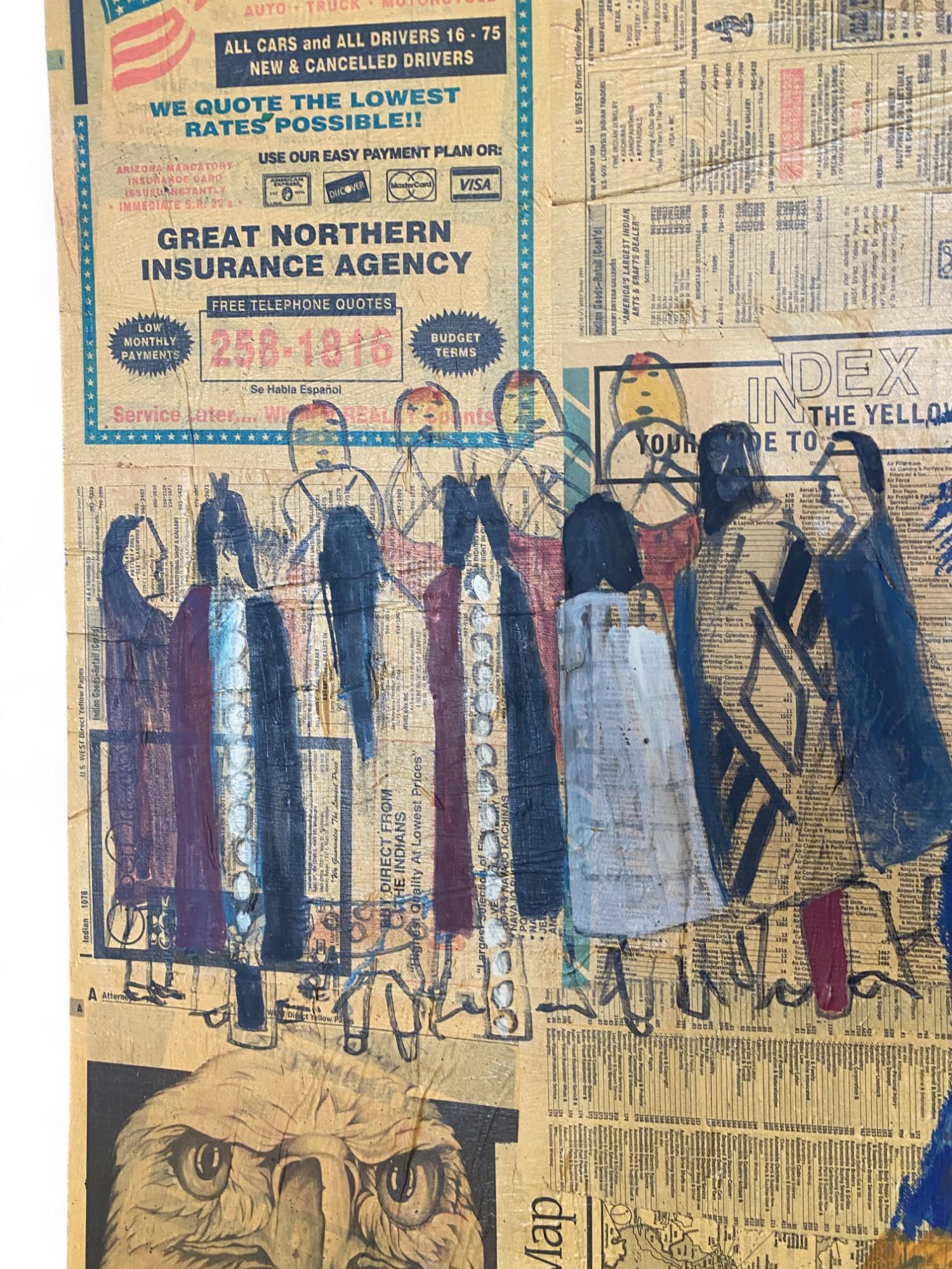 XXI secolo e contemporaneo Stan Natchez (Shoshone/Paiute, nato nel 1954) Navajo contro un elenco telefonico in vendita